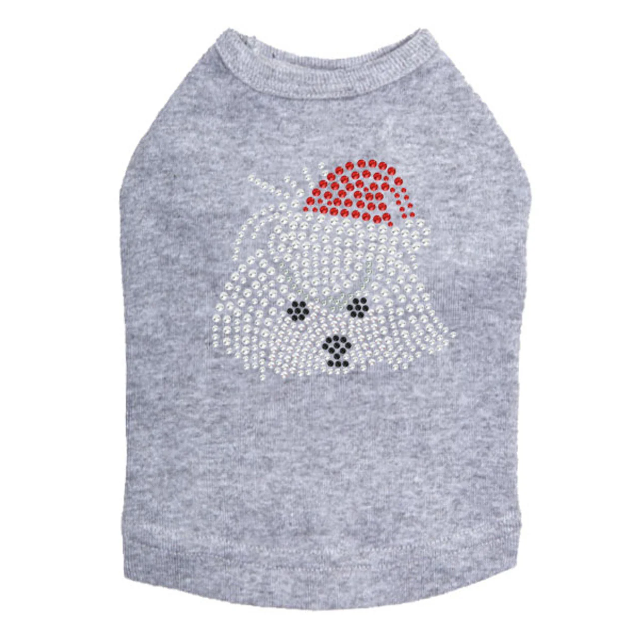 Maltese Face with Santa Hat - Dog Tank - Image 2