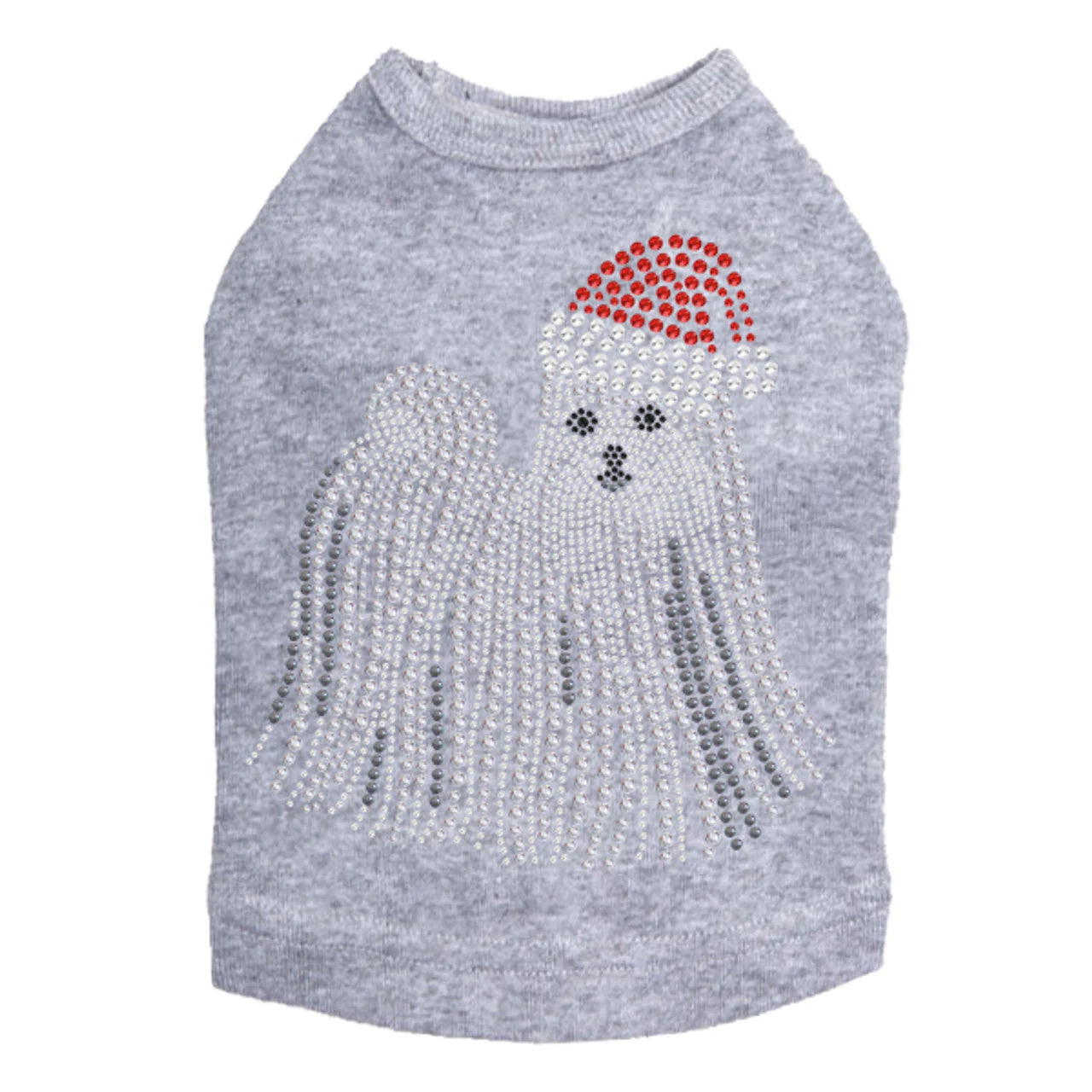 Maltese with Santa Hat - Dog Tank - Image 13