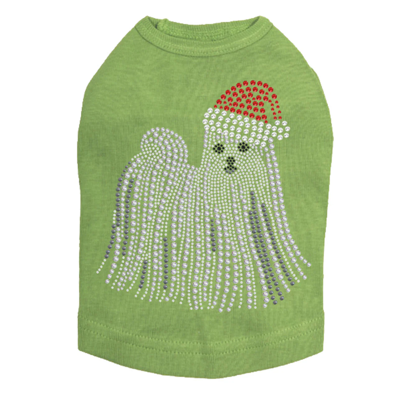 Maltese with Santa Hat - Dog Tank - Image 15