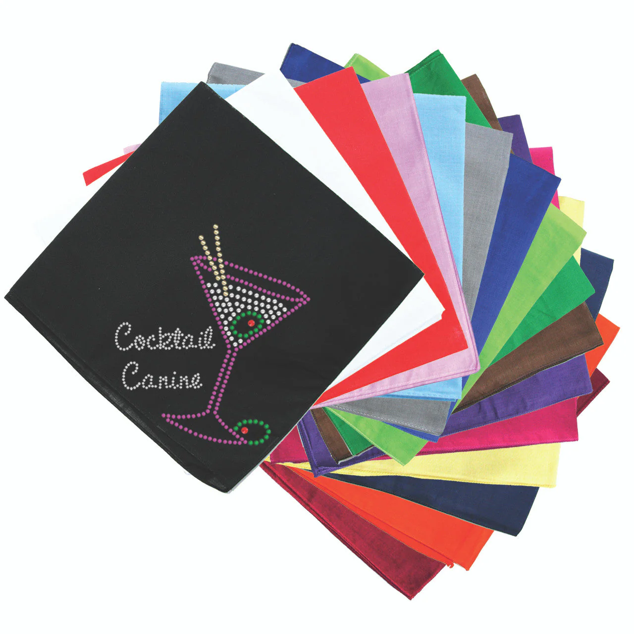 Martini (Fuchsia with Clear Rhinestones) - Bandanna - Image 2