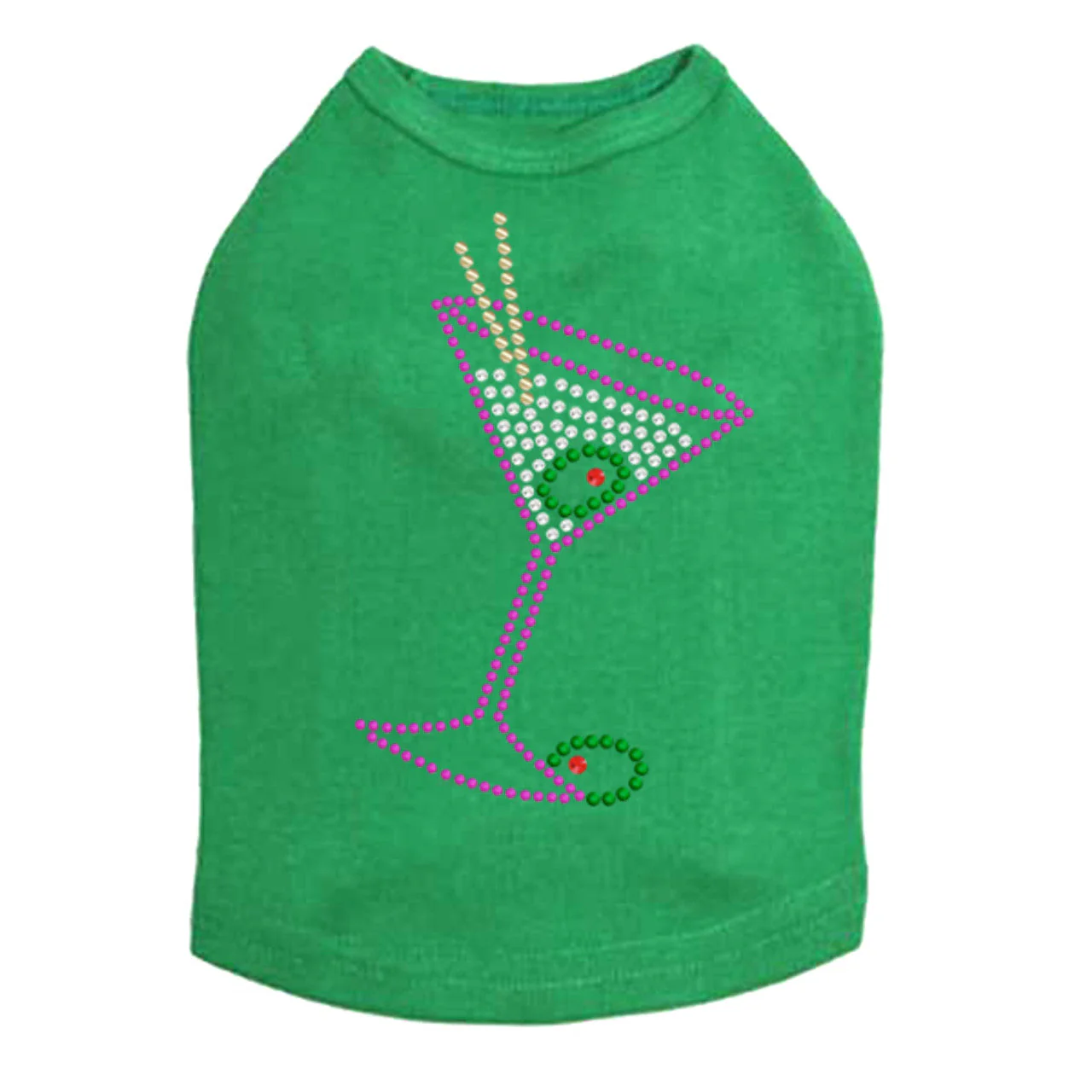 Martini - Fuchsia with Clear Rhinestones - Dog Tank - Image 11