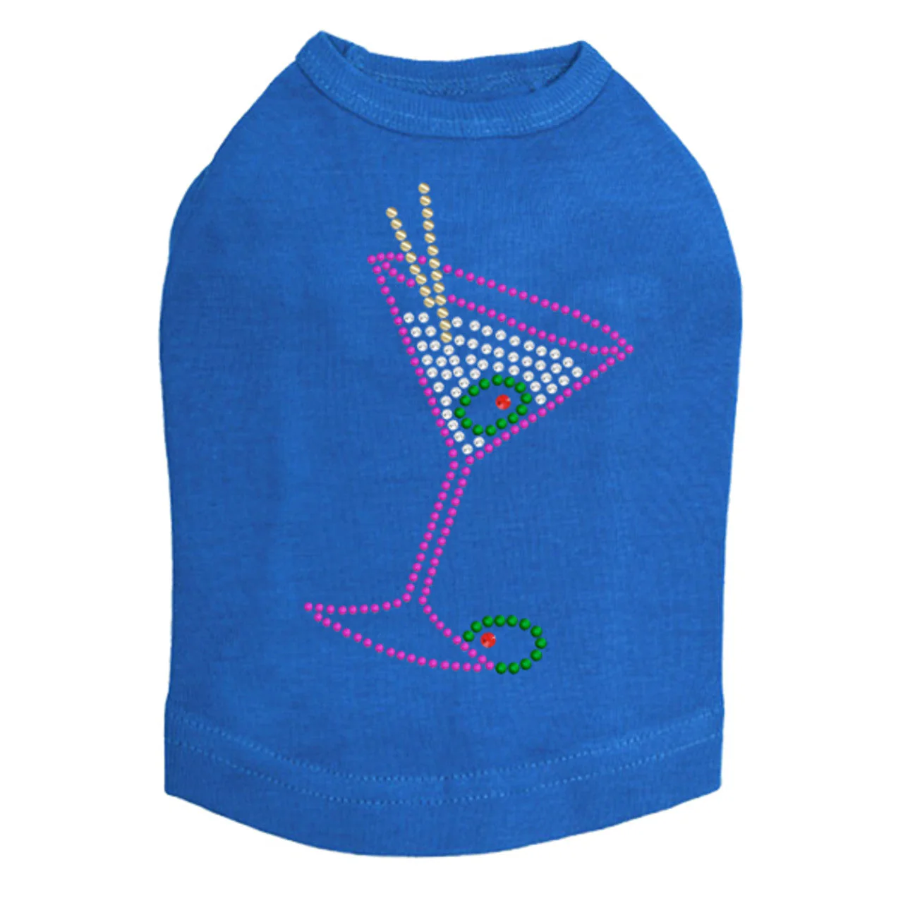 Martini - Fuchsia with Clear Rhinestones - Dog Tank - Image 2