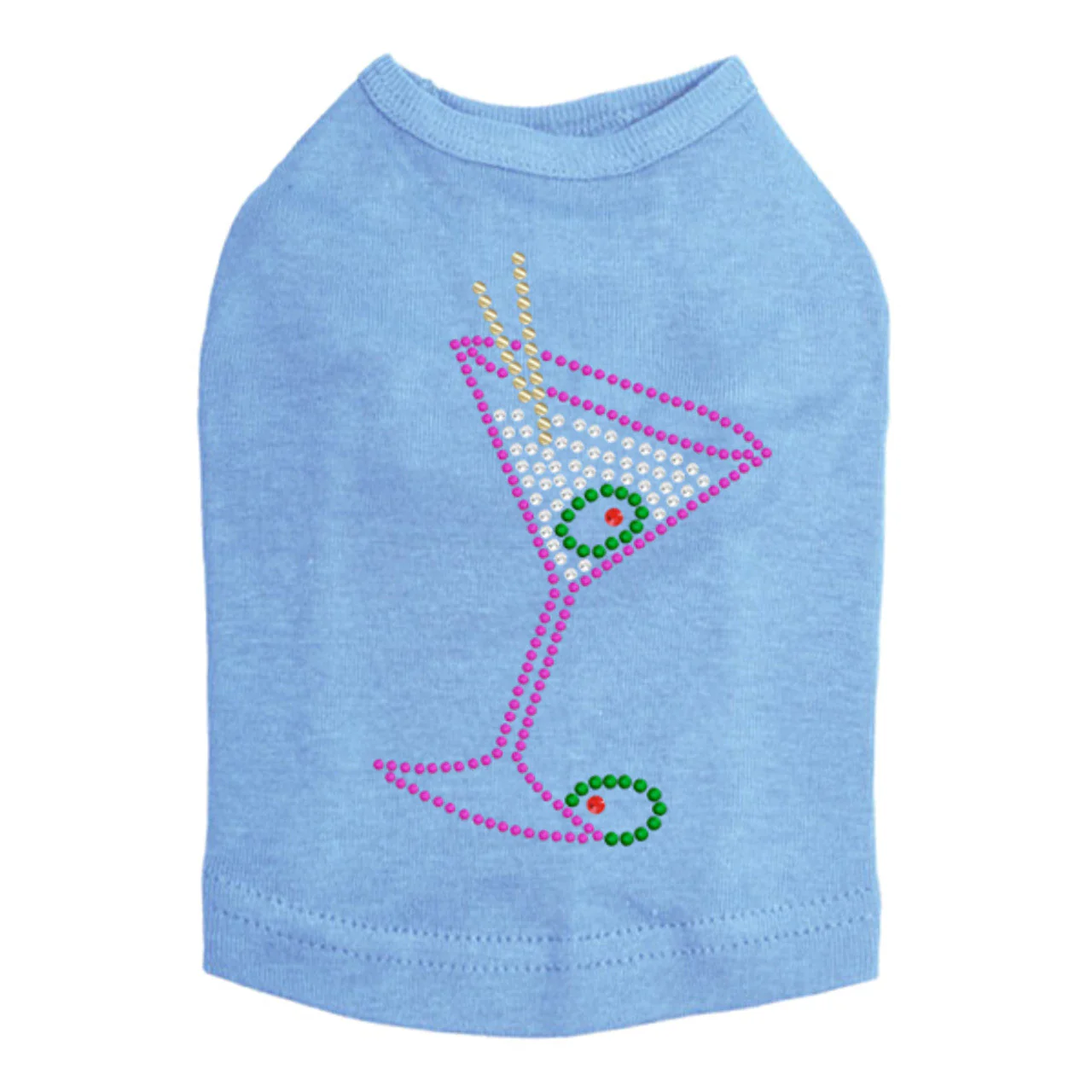 Martini - Fuchsia with Clear Rhinestones - Dog Tank - Image 6