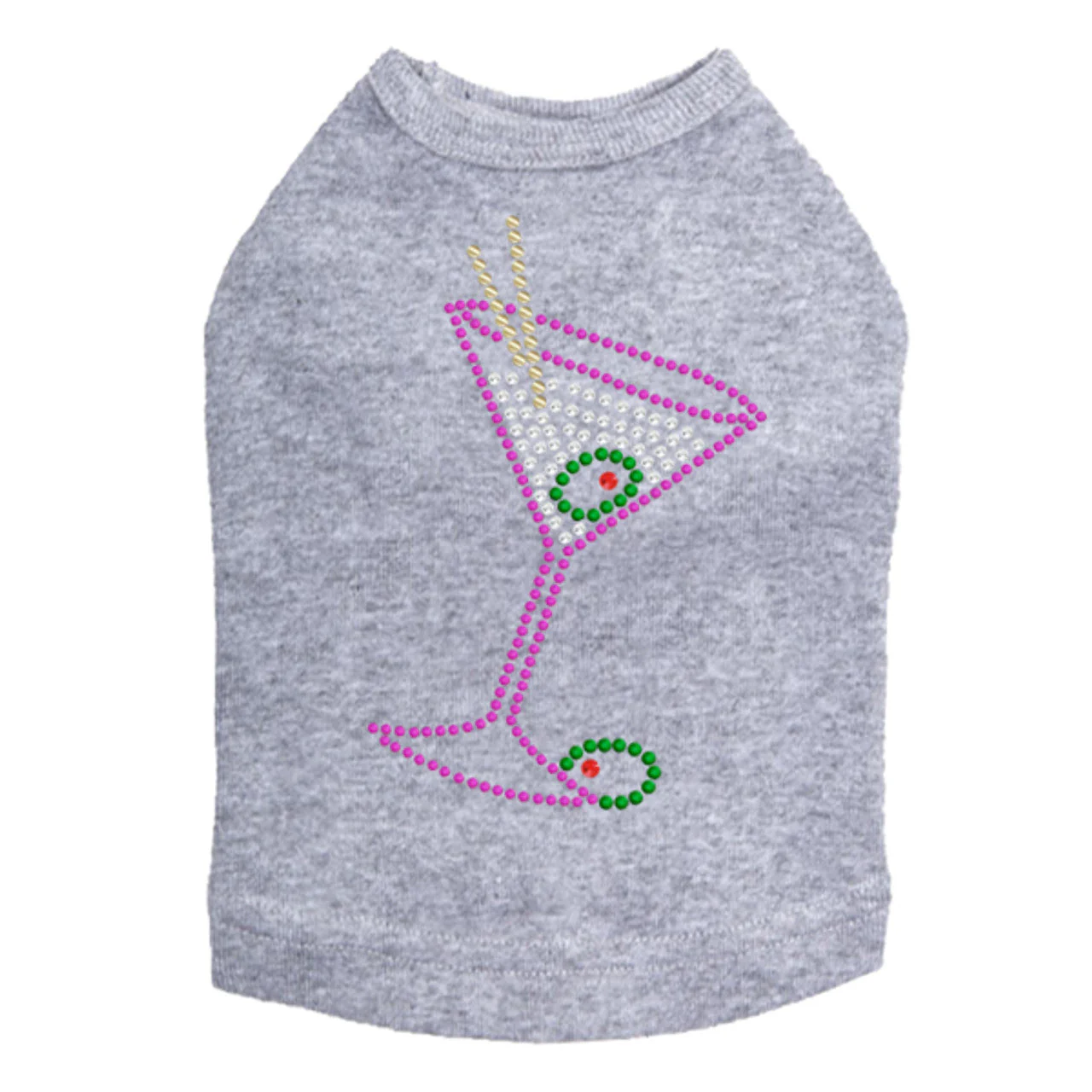 Martini - Fuchsia with Clear Rhinestones - Dog Tank - Image 8