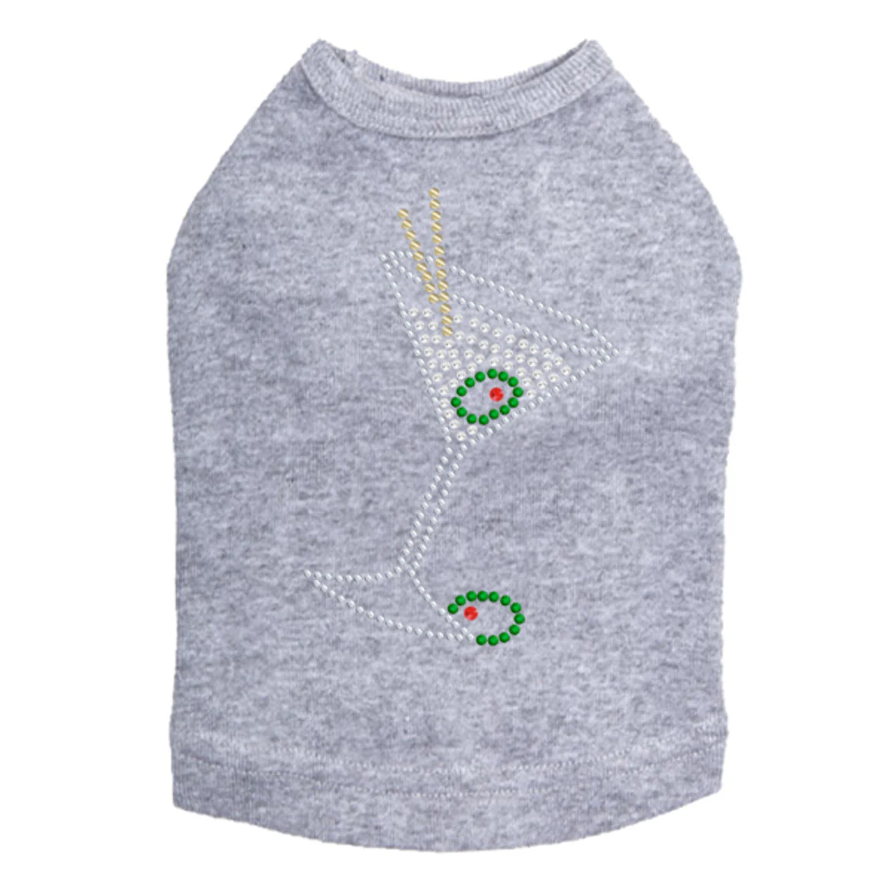 Martini - Silver Rhinestone - Dog Tank - Image 9