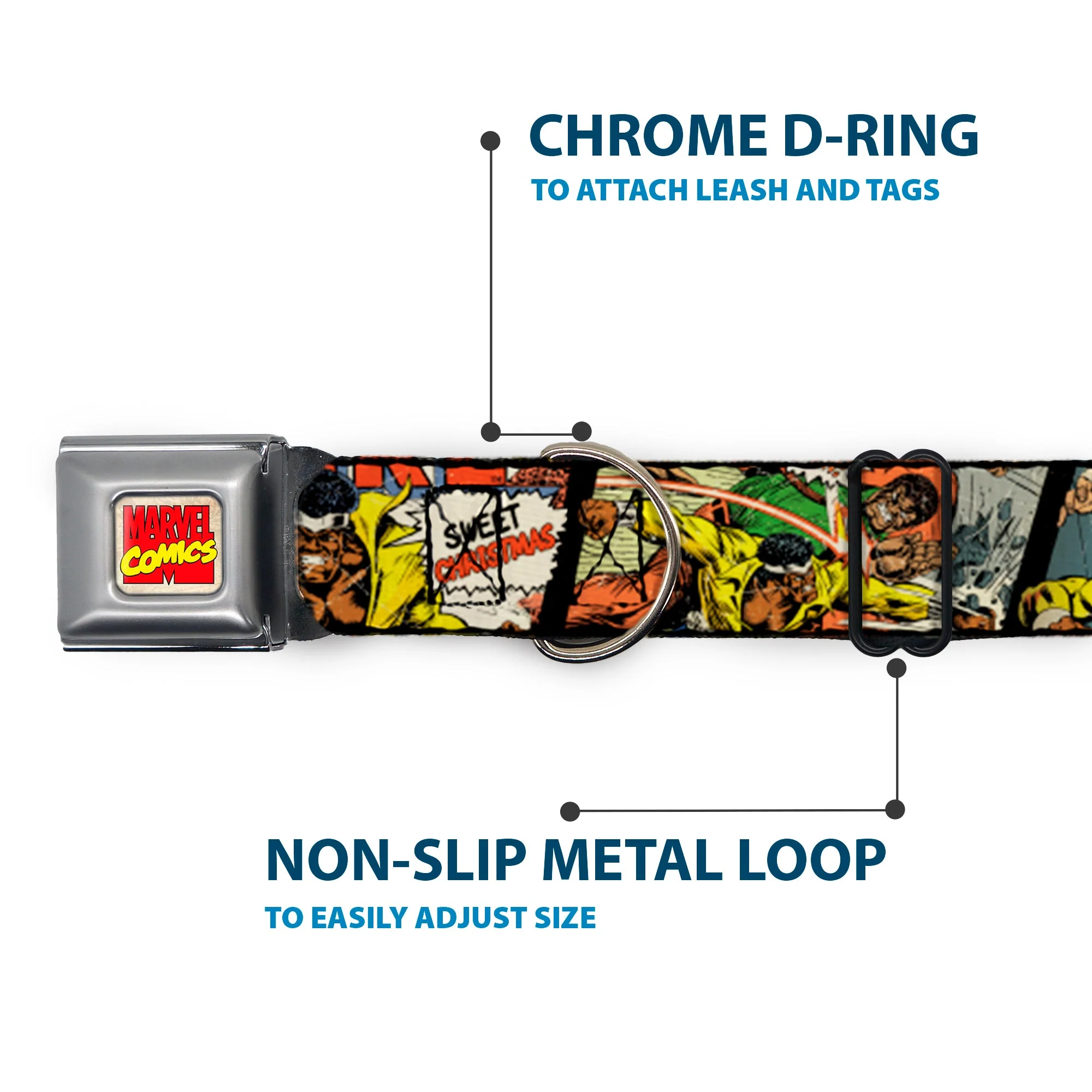 Marvel Comics Logo Full Color Seatbelt Buckle Collar - 5-Classic Luke Cage Comic Scene Blocks - Image 5