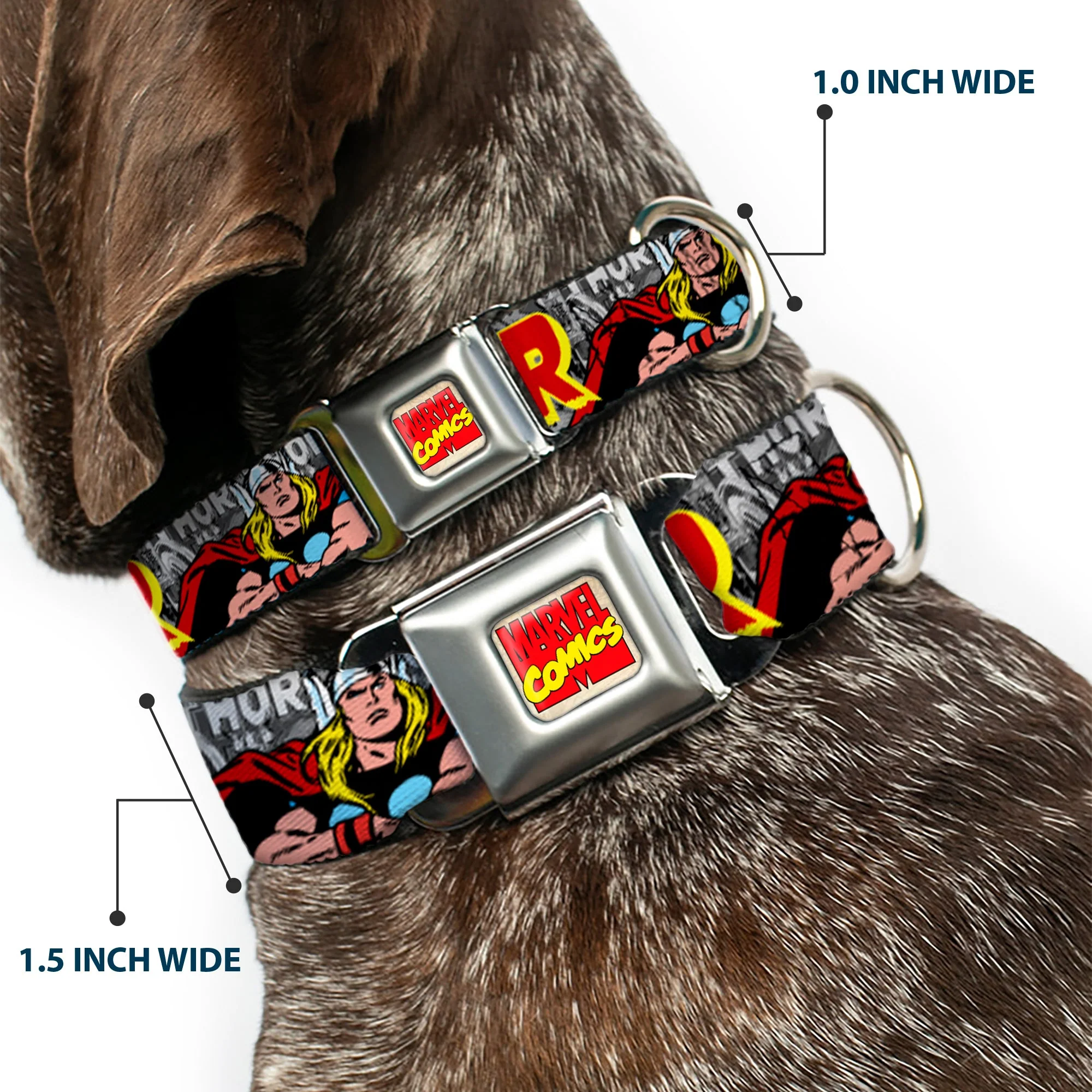 Marvel Comics Seatbelt Buckle Collar - THE MIGHTY THOR Action Poses - Image 2