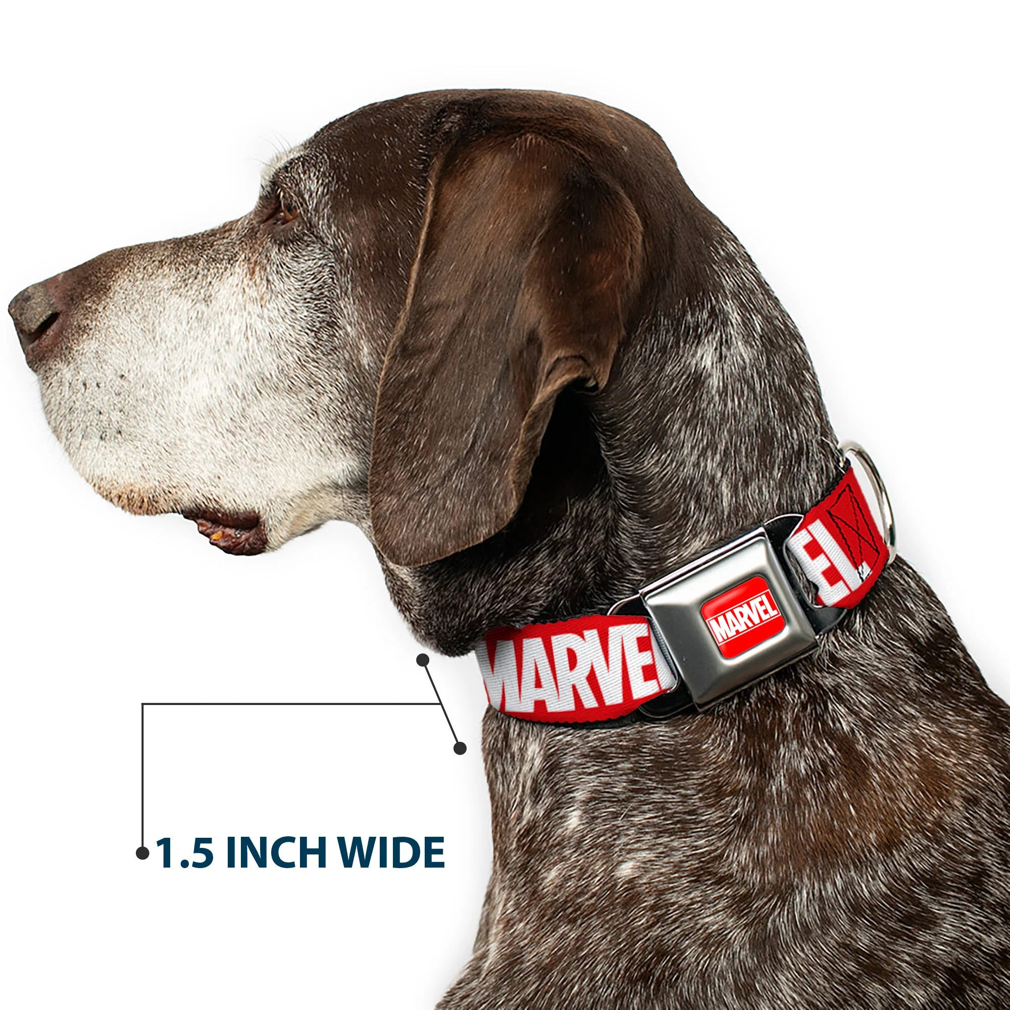 MARVEL Full Color Red/White Seatbelt Buckle Collar - MARVEL Red Brick Logo Red/White - Image 7