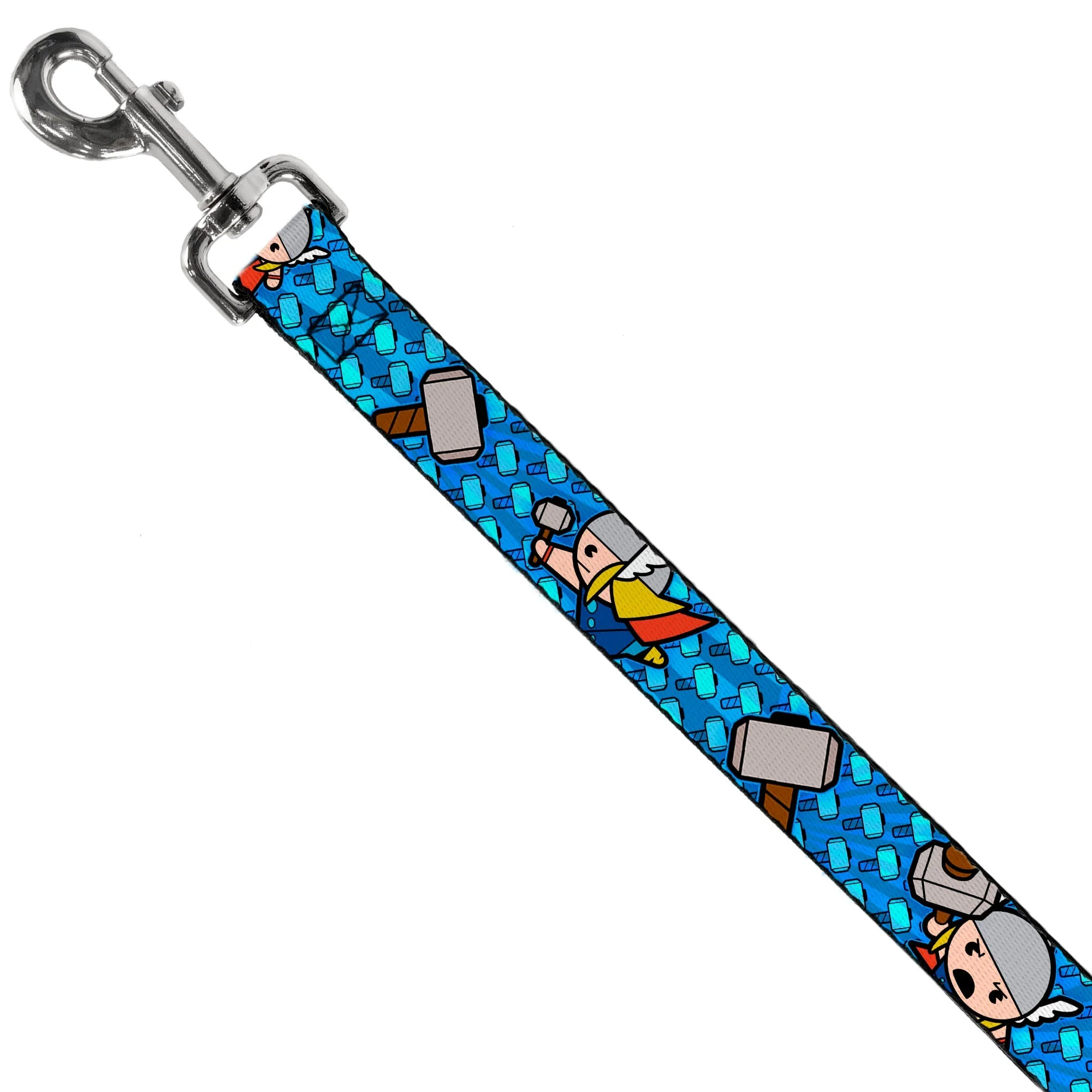 MARVEL UNIVERSE Dog Leash - Kawaii Thor Poses Hammer Monogram Blues - Image 2