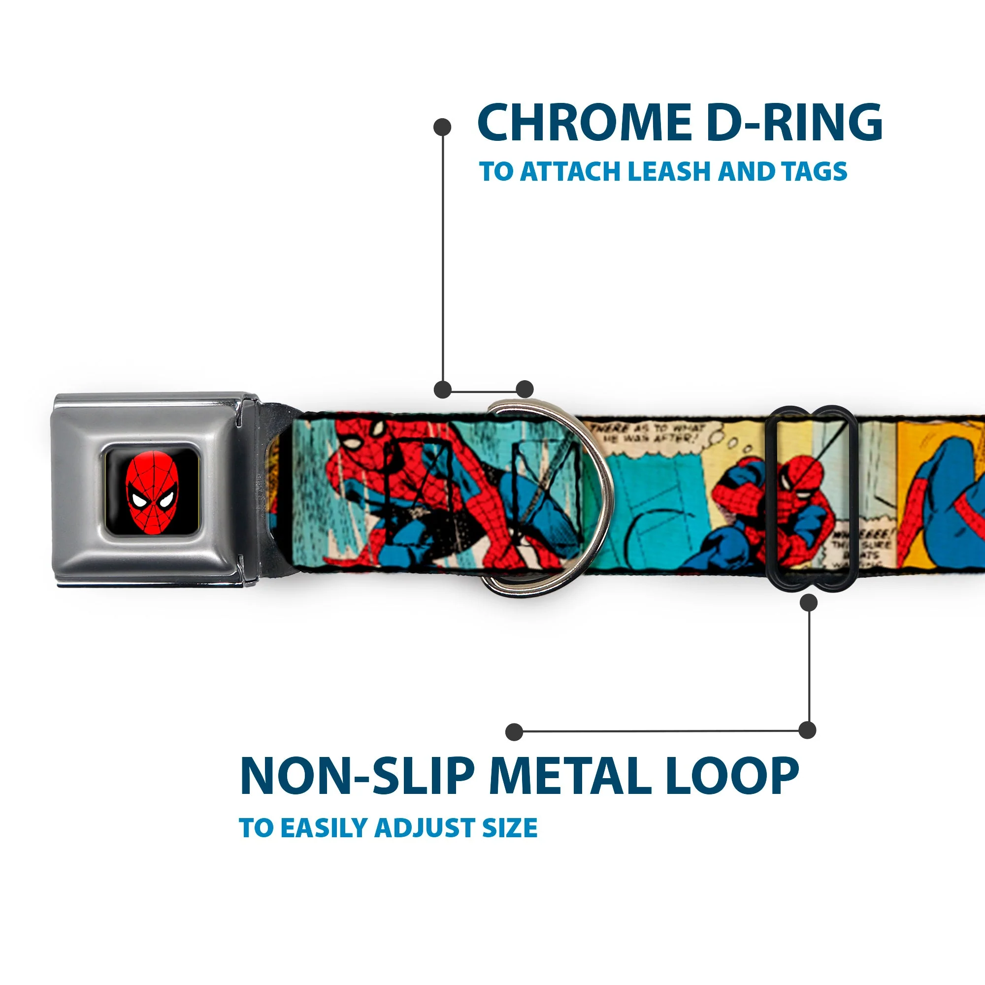 MARVEL UNIVERSE Spider-Man Full Color Seatbelt Buckle Collar - Spider-Man Comic Strip - Image 5