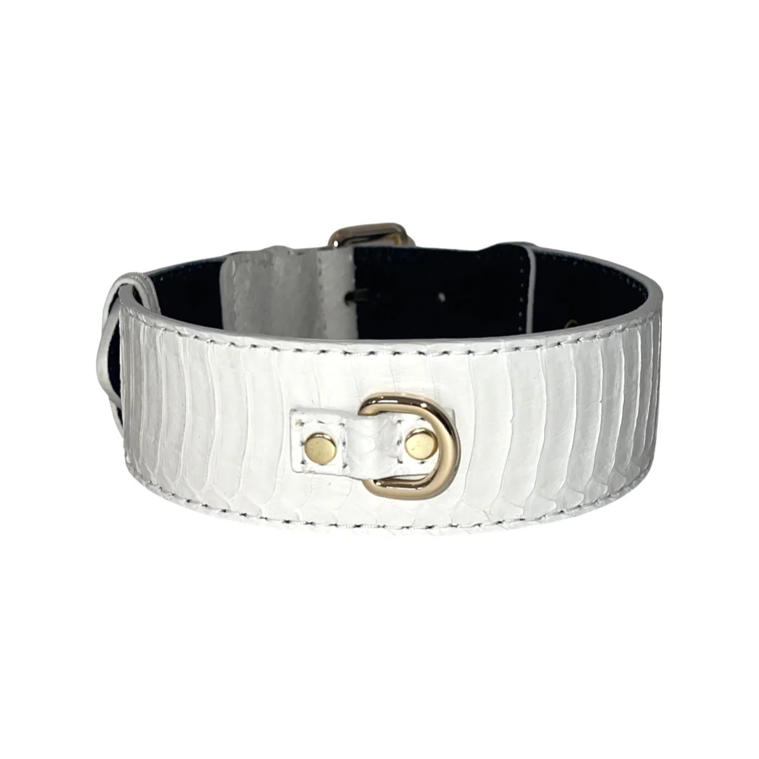 Matte white Snake With Gold Classic Hardware - Image 2