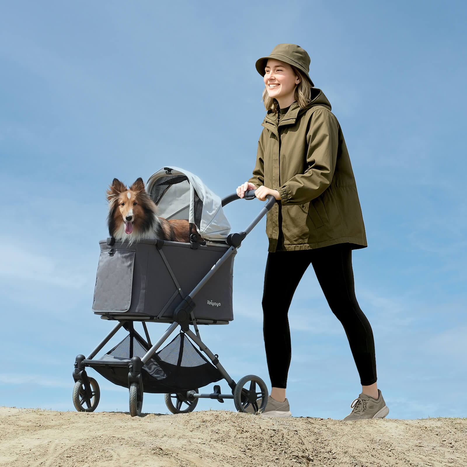 Maxi Deep Carriage Pet Stroller with Puncture-Free EVA-Rubber Wheels - Image 2
