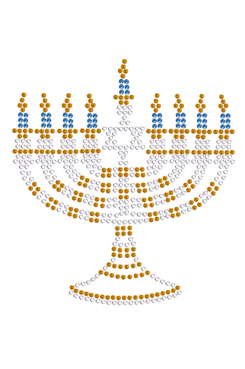 Menorah Blue & Gold (Small) - Bandanna - Image 10