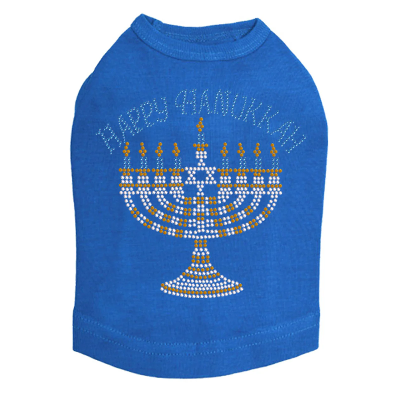 Menorah - Large  (Blue, Silver, & Gold) - Dog Tank - Image 18