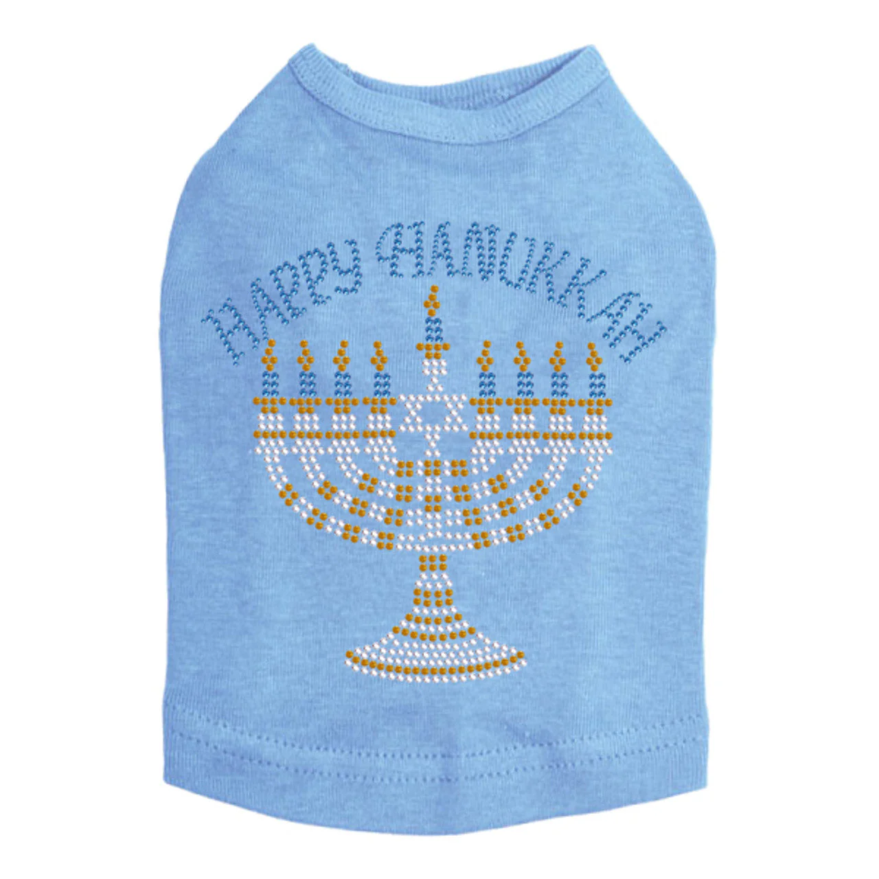 Menorah - Large  (Blue, Silver, & Gold) - Dog Tank - Image 4