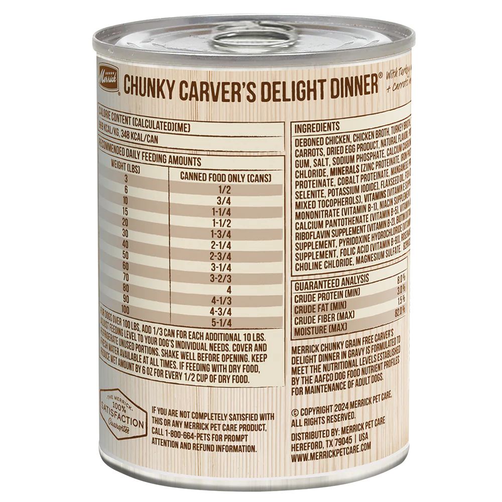 Merrick Chunky Grain Free Adult Carvers Delight Dinner Wet Dog Food (12.7oz) - Image 2
