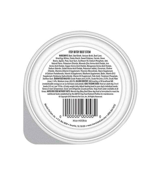 Merrick Lil Plates Grain Free Itsy Bitsy Beef Stew Wet Dog Food (3.5oz) - Image 2
