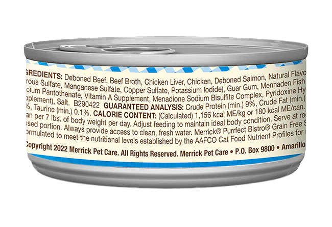 Merrick Purrfect Bistro Grain Free Adult Surf and Turf Pate Cat Food - Image 2