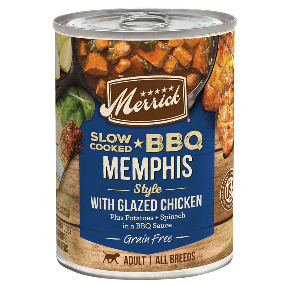 Merrick Slow Cooked Grain Free Adult BBQ Memphis Chicken Wet Dog Food (12.7oz)