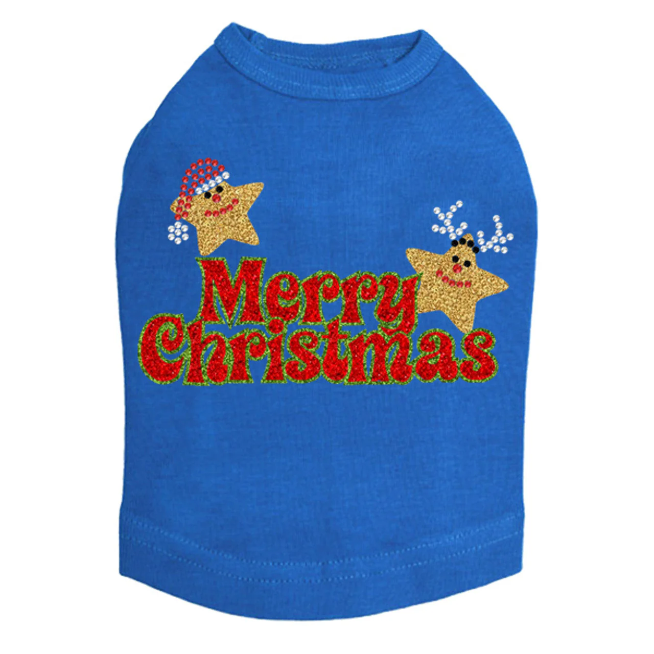 Merry Christmas Glitter Stars - Dog Tank - Image 7