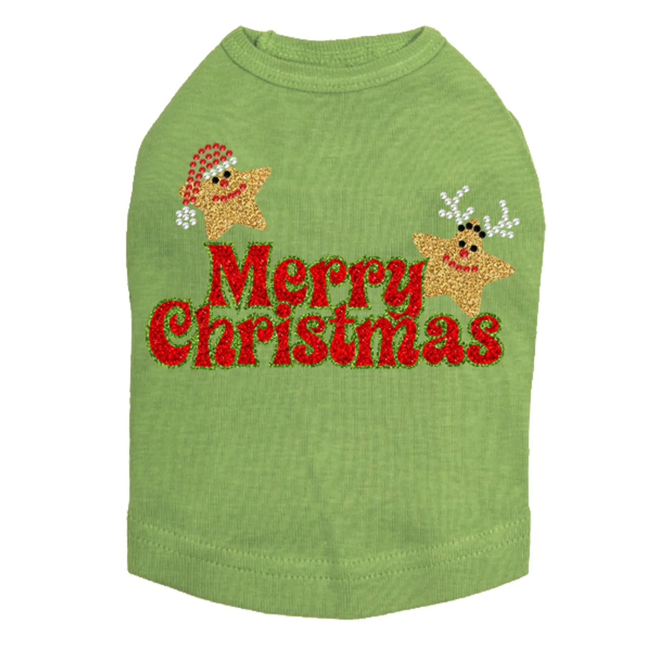 Merry Christmas Glitter Stars - Dog Tank - Image 9