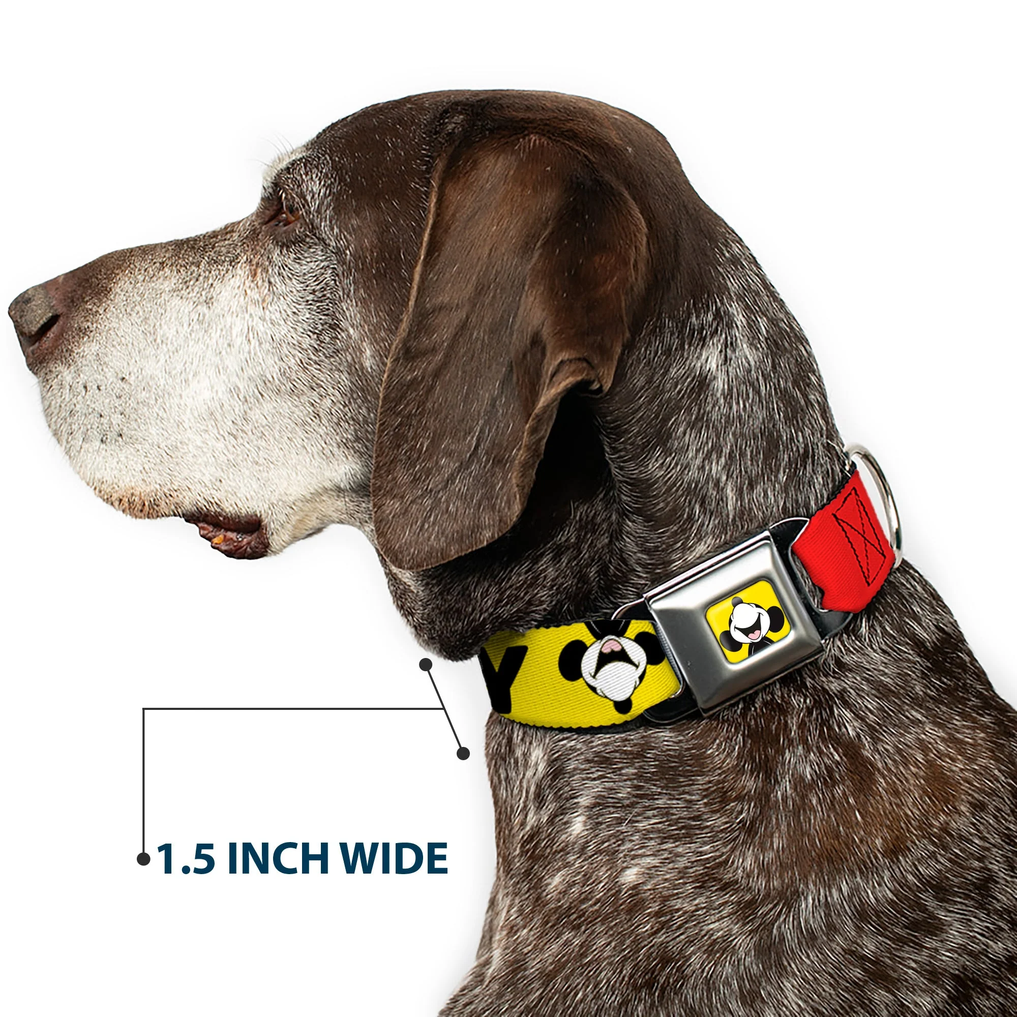 Mickey Smiling Up Pose Full Color Yellow/Black/White Seatbelt Buckle Collar - MICKEY Smiling Up Pose Flip/Buttons Yellow/Black/Red - Image 7