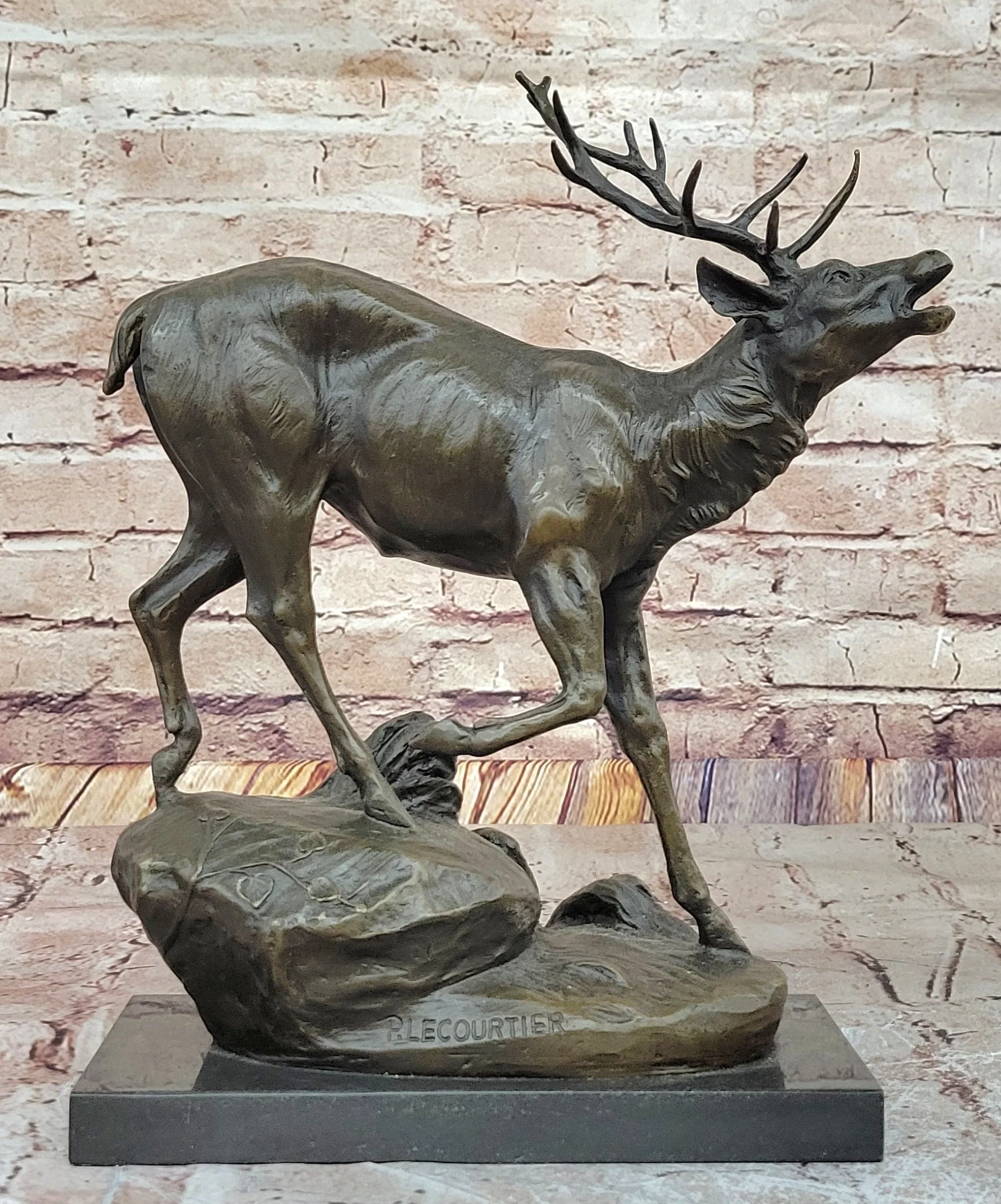 Milo “Stag by Lecourtier” Reproduction; Majestic Deer Bronze Sculpture - Image 3