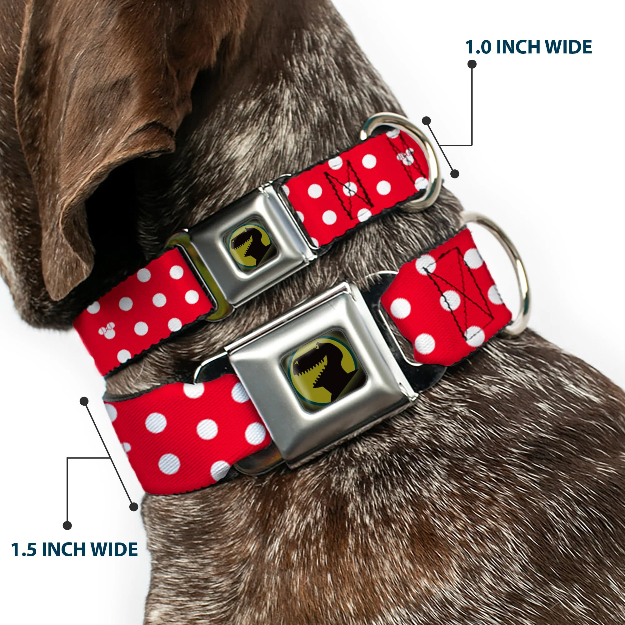 Minnie Mouse Red And White Polka Dot Dog Collar - Image 2