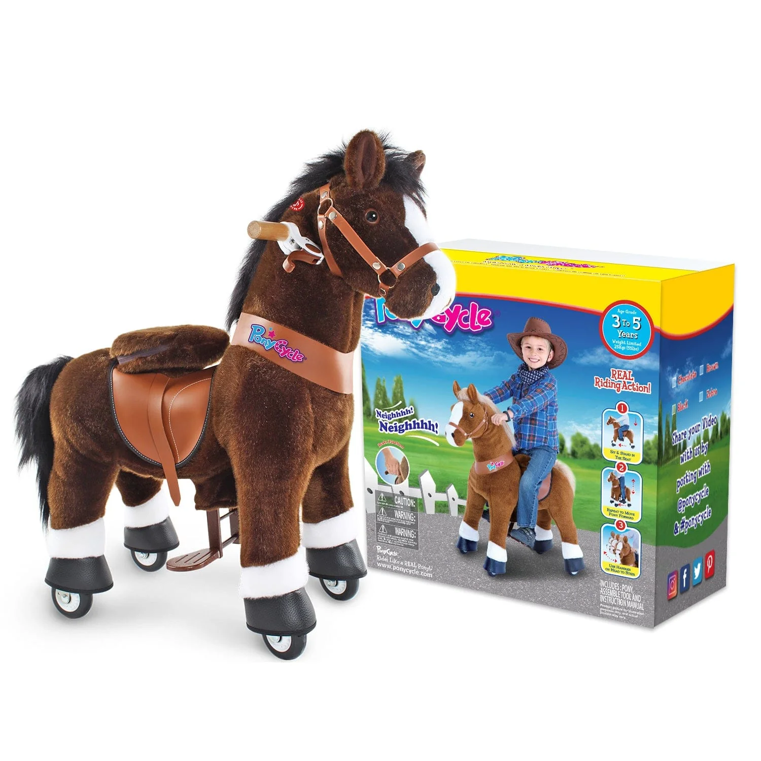 Model U Ride On Horse Toy Age 3-4 Chocolate - Image 10