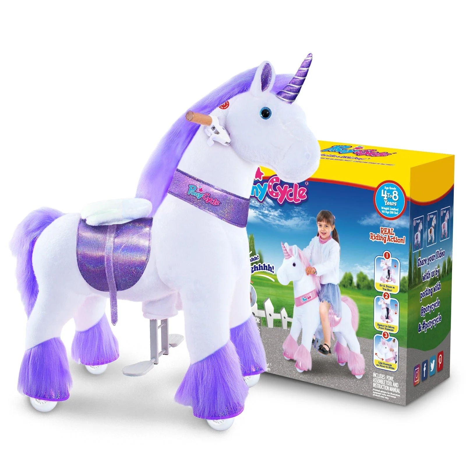 Model U Ride-On Unicorn Age 4-7 Purple - Image 10