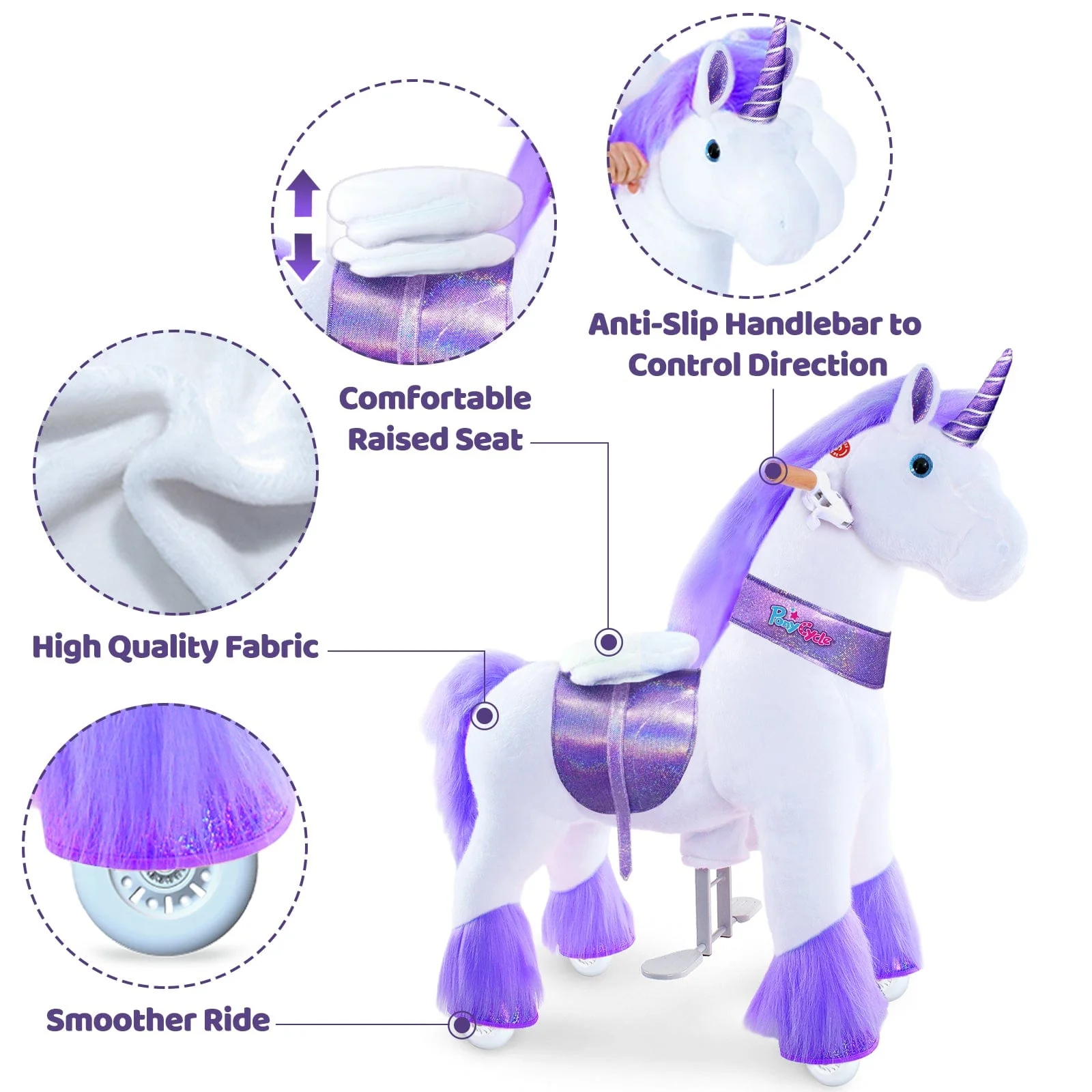Model U Ride-On Unicorn Age 4-7 Purple - Image 4