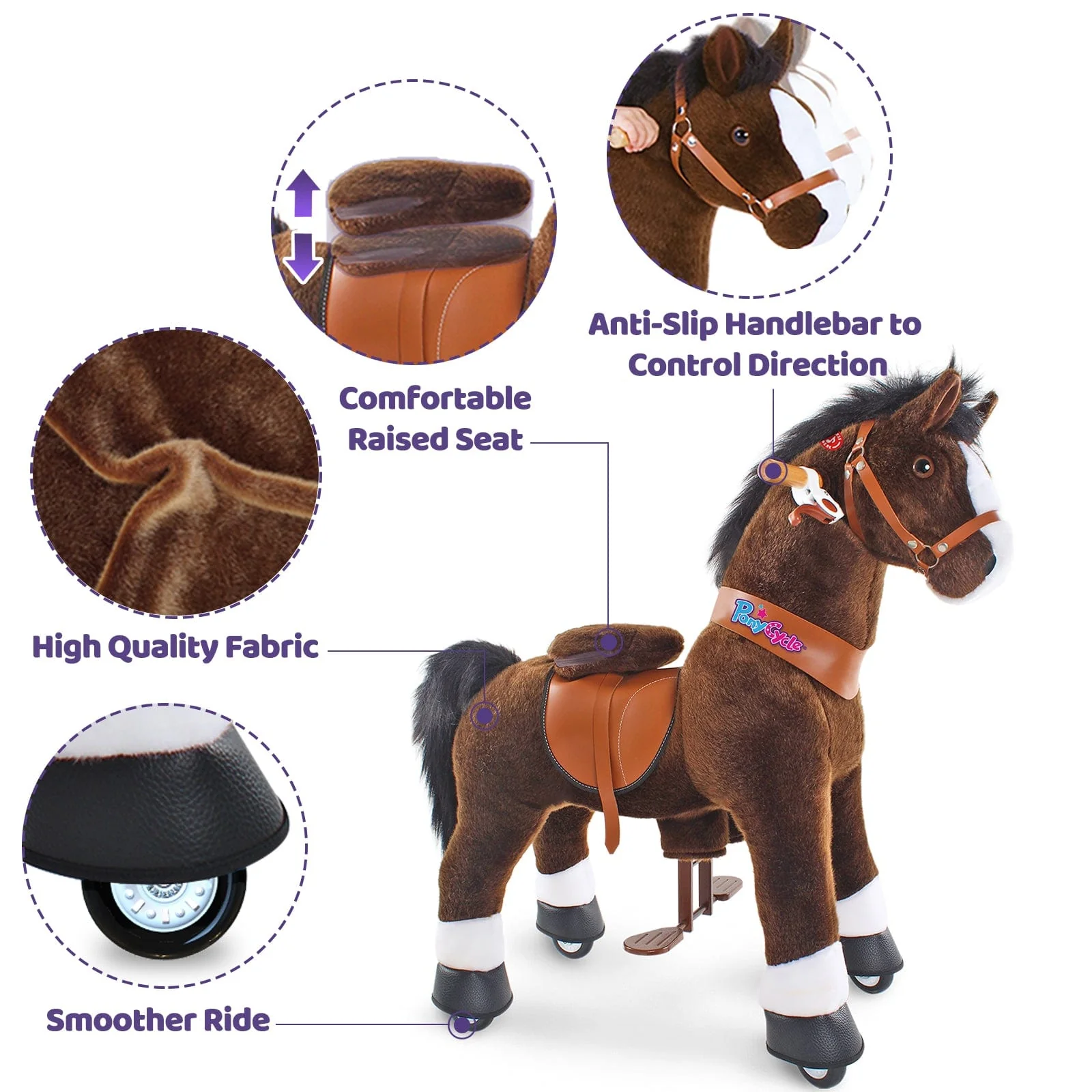 Model U Riding Horse Toy Age 4-7 Chocolate - Image 4