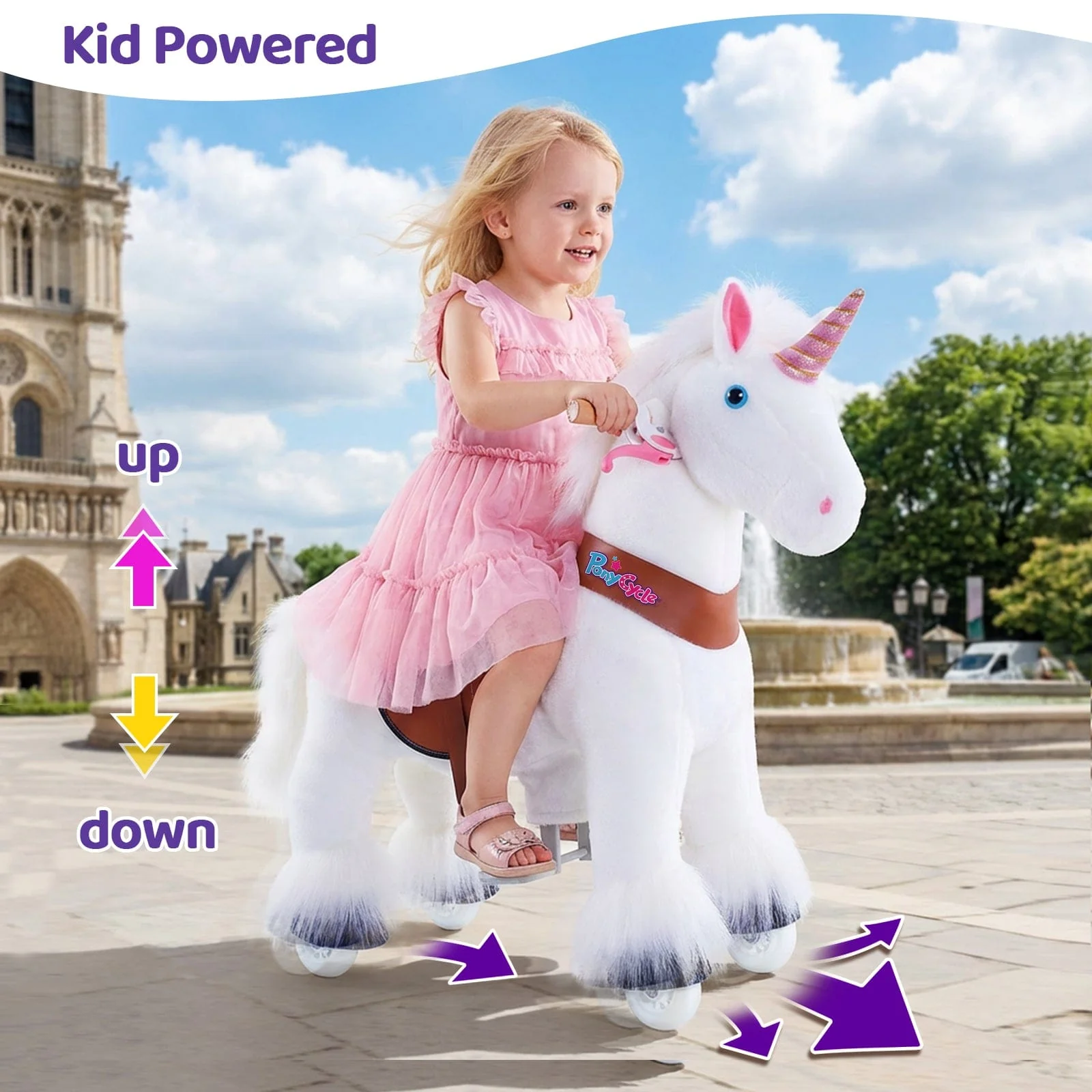 Model U Unicorn Ride-On Toy Age 3-4 White - Image 5