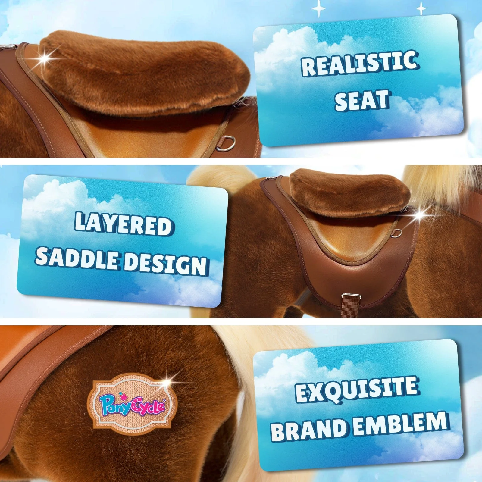 Model Y Brown Horse Rideable Toy for Age 3-4 - Image 5