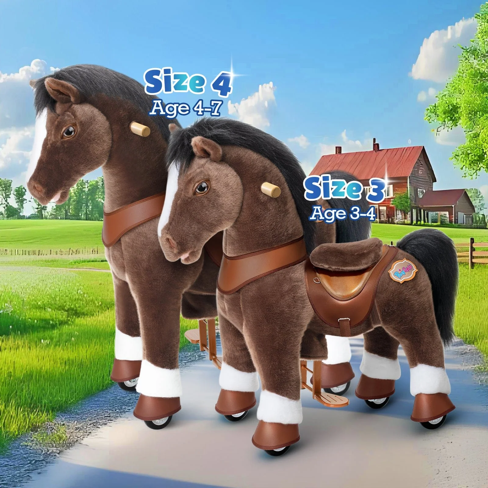 Model Y Chocolate Brown Horse Rideable Toy for Age 4-7 - Image 7