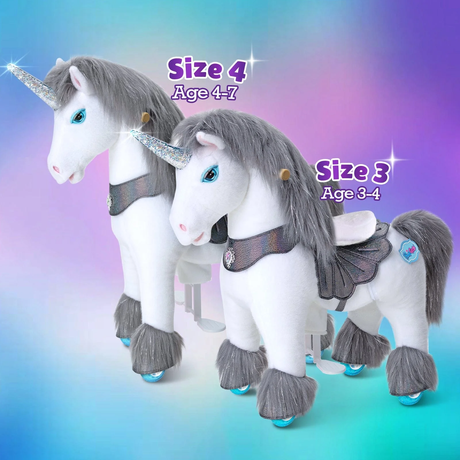 Model Y Grey Unicorn Rideable Toy for Age 4-7 - Image 7