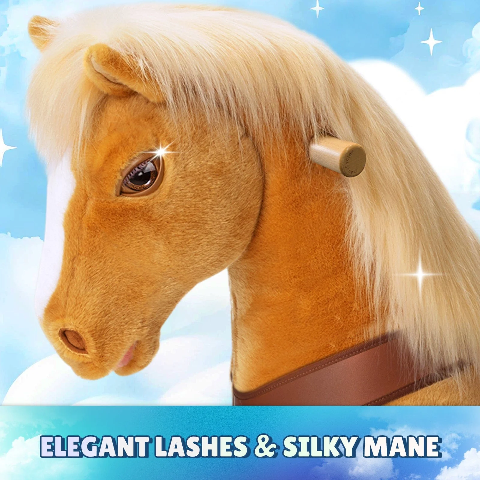 Model Y Light Brown Horse Rideable Toy for Age 4-7 - Image 3