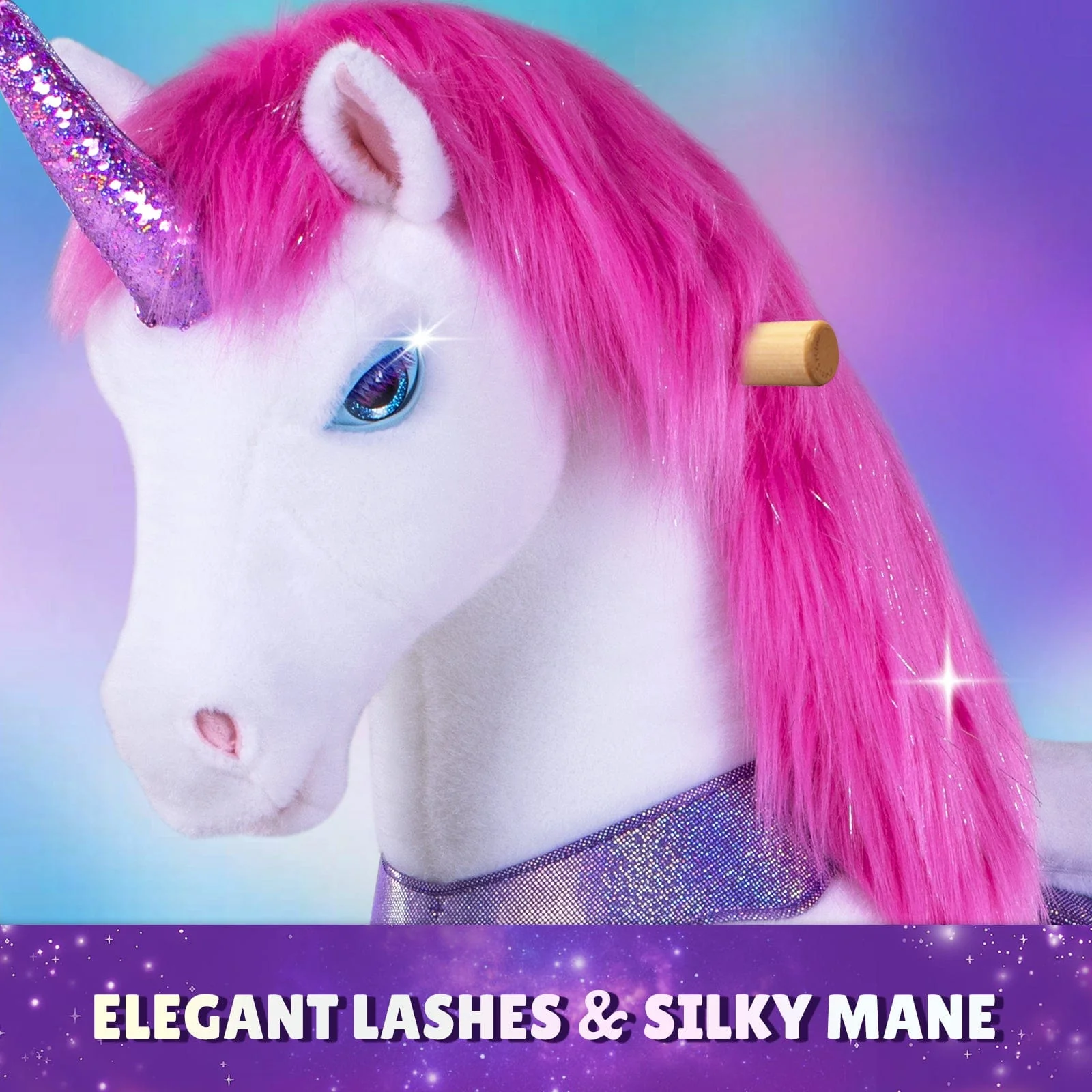 Model Y Pink/Purple Unicorn Rideable Toy for Age 3-4 - Image 3