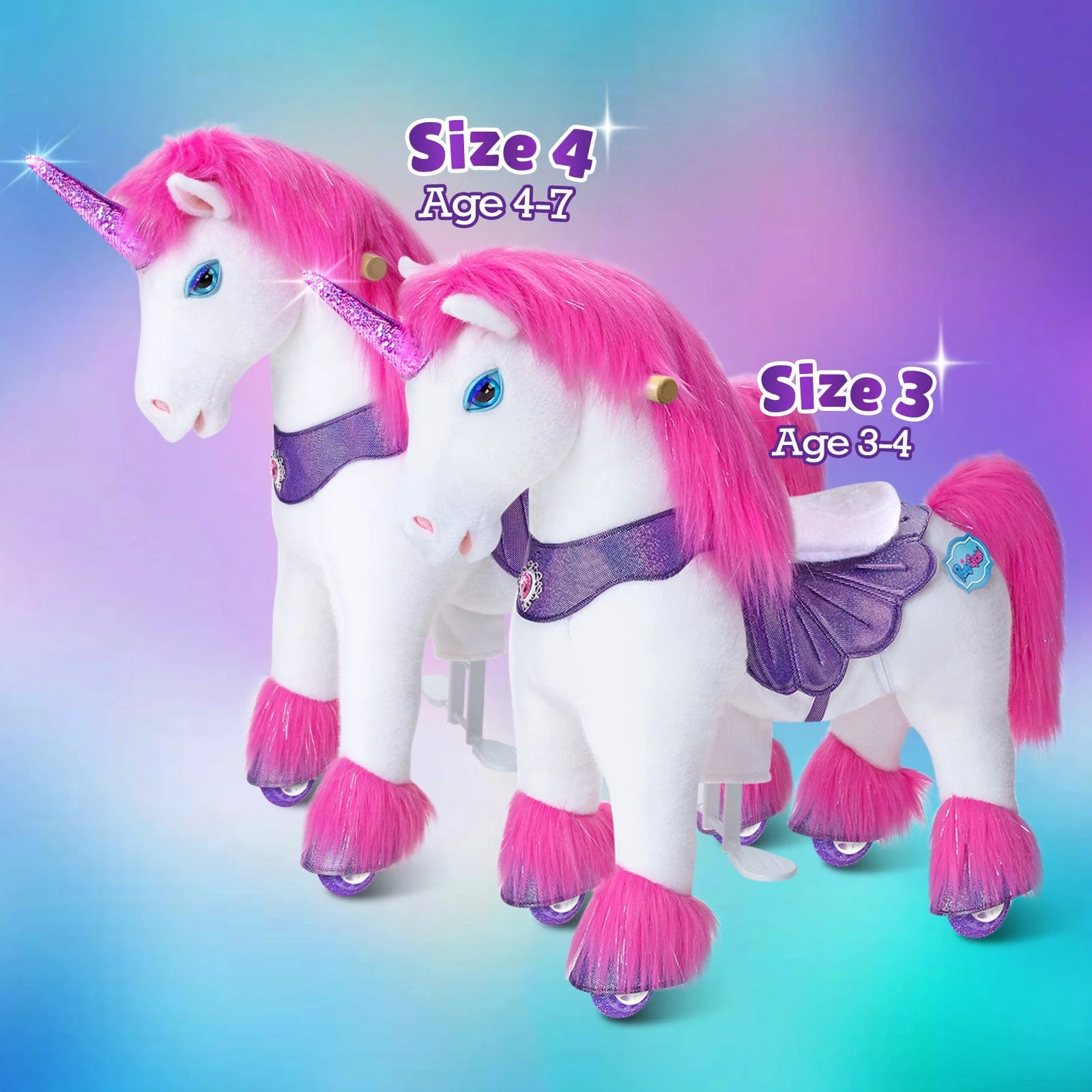Model Y Pink/Purple Unicorn Rideable Toy for Age 3-4 - Image 7