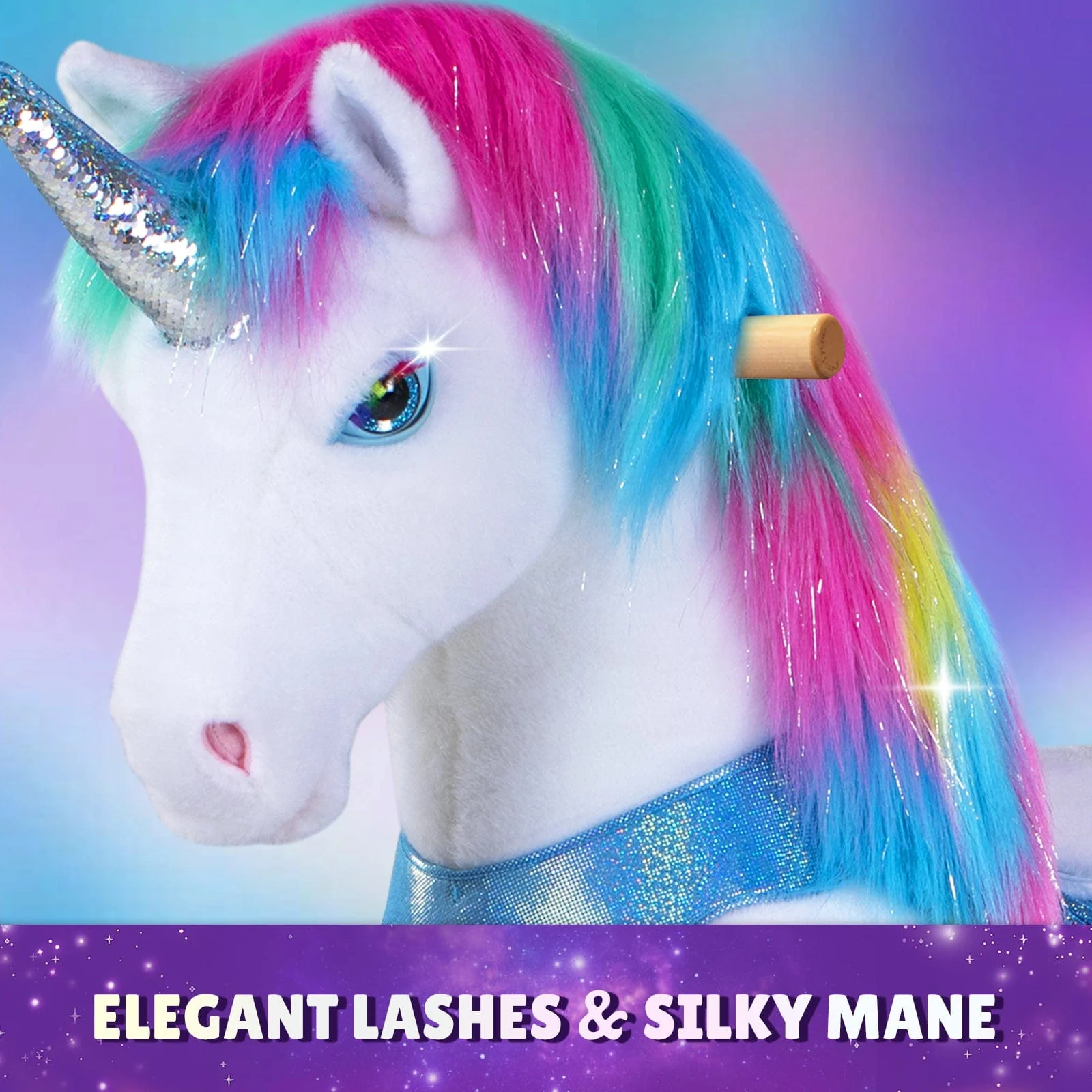 Model Y Rainbow Unicorn Rideable Toy for Age 3-4 - Image 3