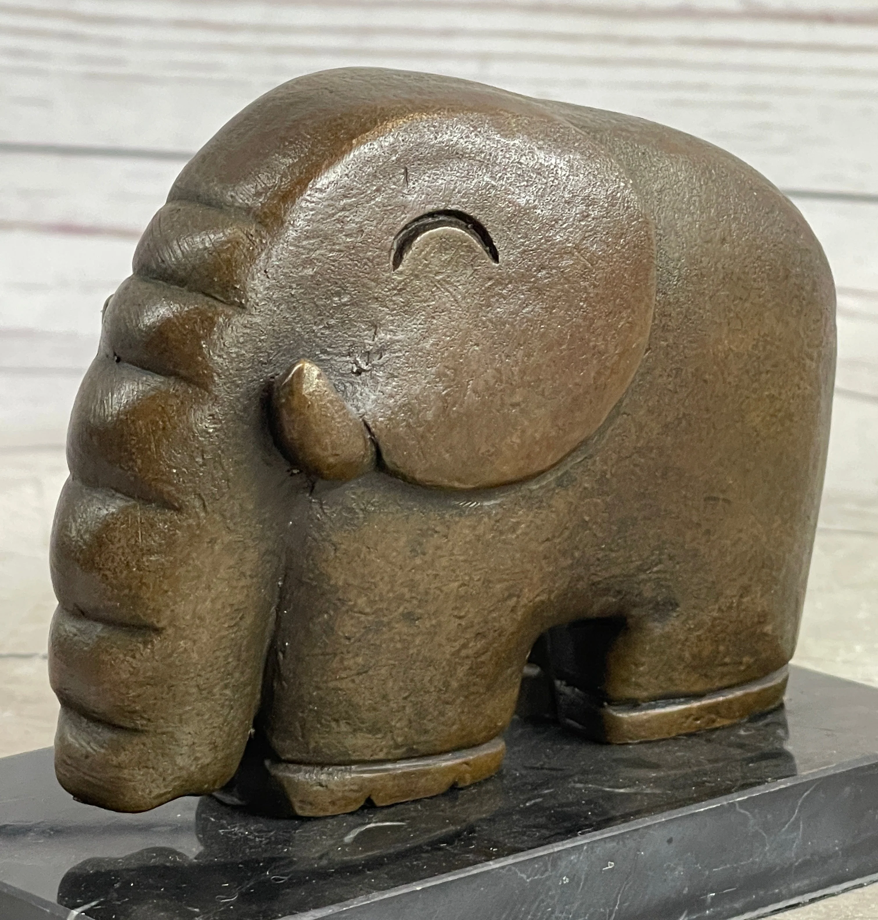 Modern Art Abstract Elephant Bronze Sculpture Statue Signed Dali on Marble Base - Image 8