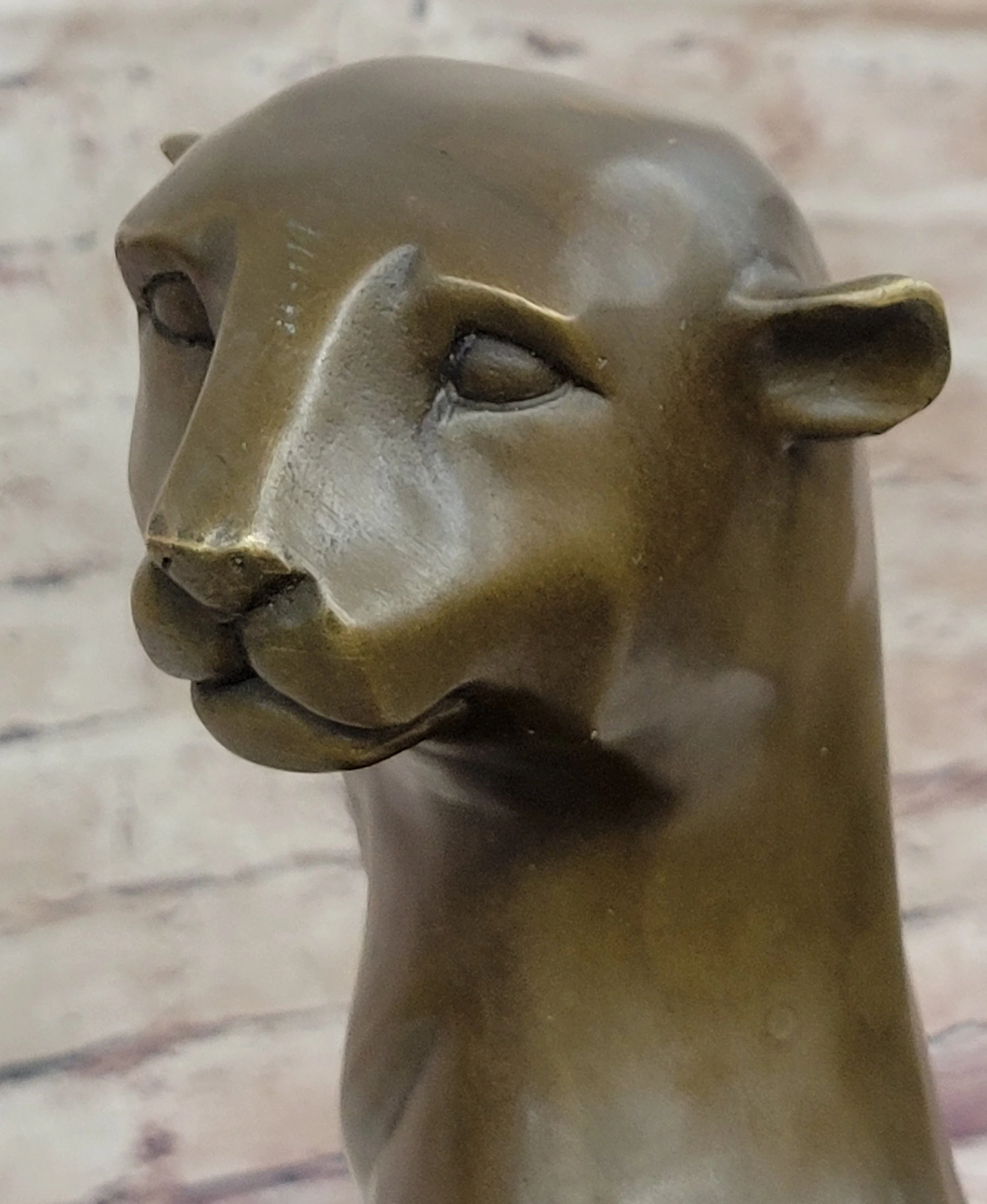 Modern Art Extra Large Mountain Lion Bronze Sculpture By Henry Moore Figurine - Image 7