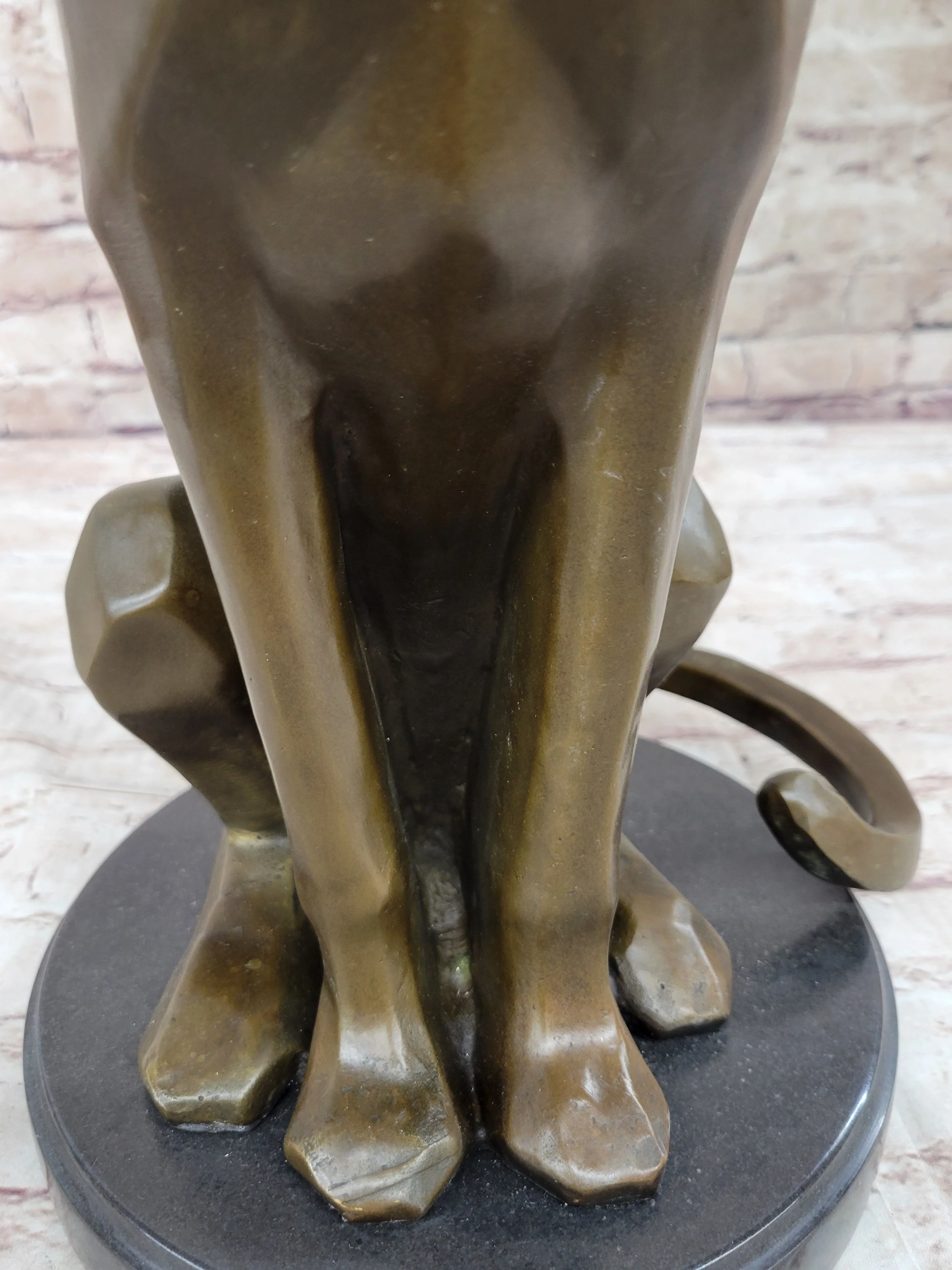 Modern Art Extra Large Mountain Lion Bronze Sculpture By Henry Moore Figurine - Image 9