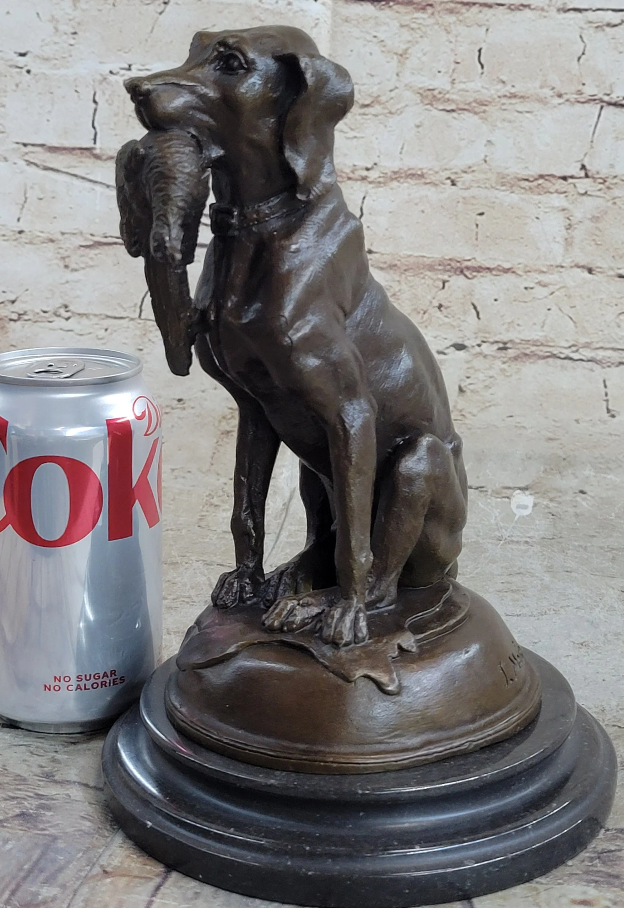 Moigniez Labrador Hunting Dog Duck Bronze Figurine Art Deco Animal Figure Decor - Image 2