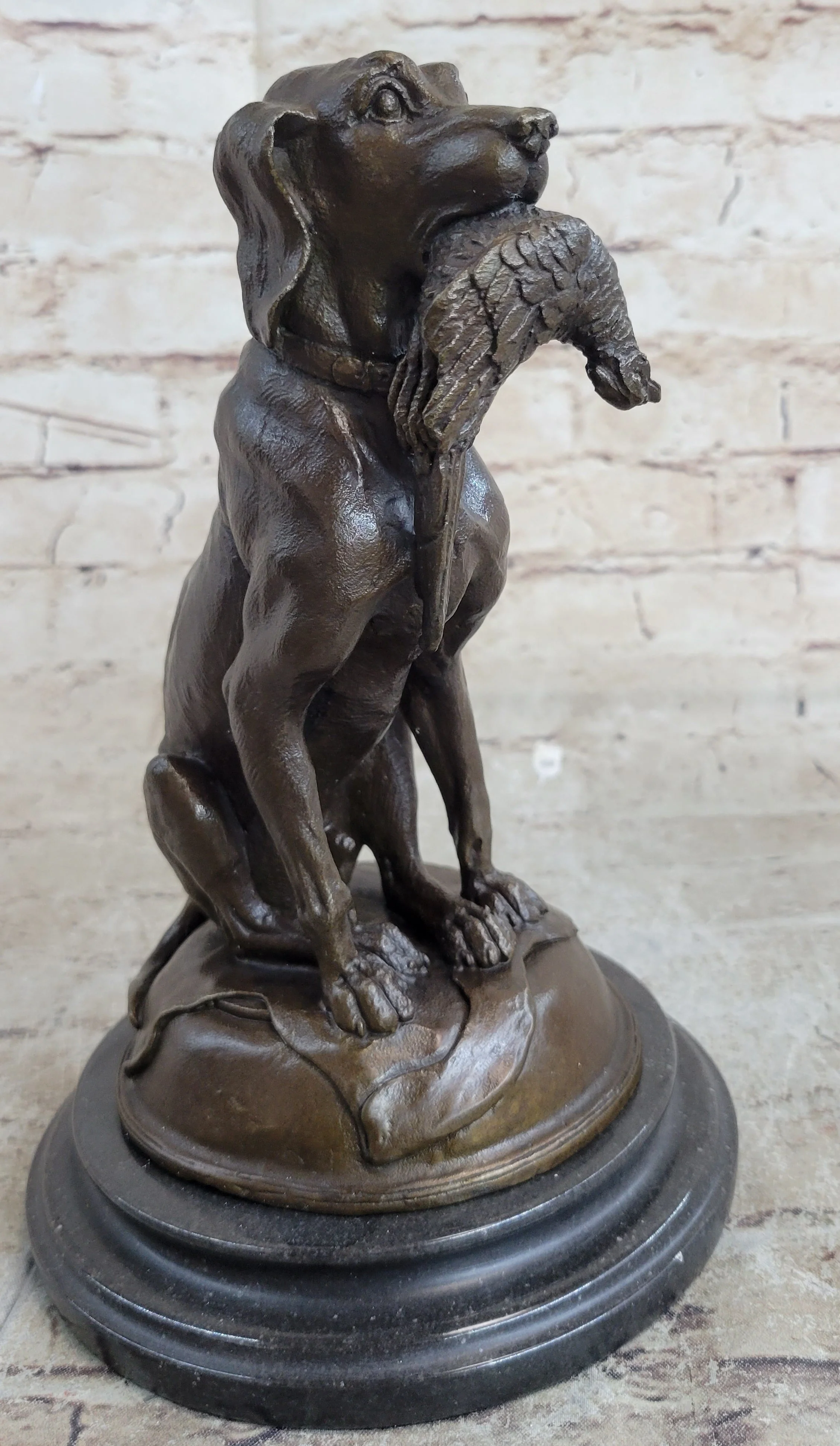 Moigniez Labrador Hunting Dog Duck Bronze Figurine Art Deco Animal Figure Decor - Image 3