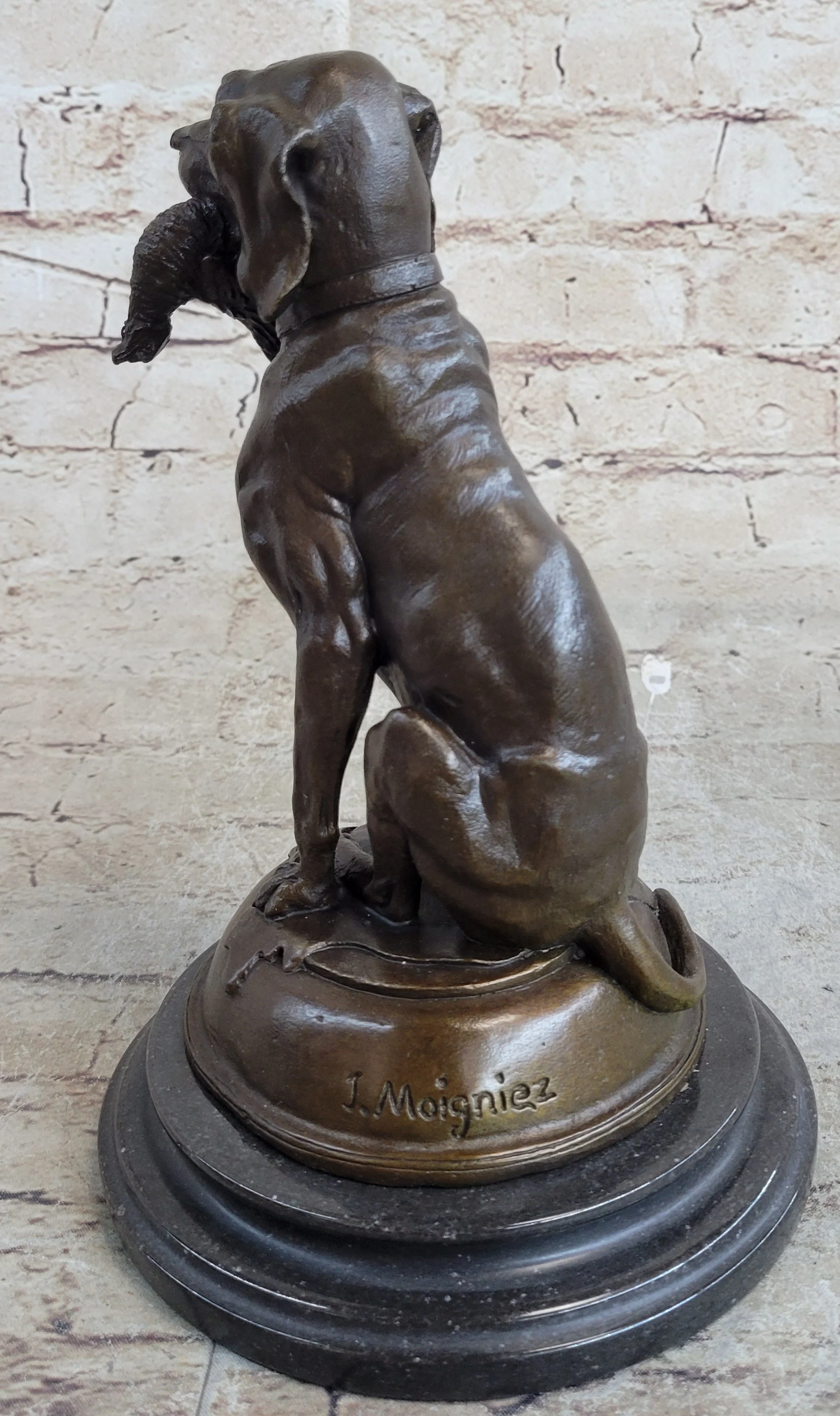 Moigniez Labrador Hunting Dog Duck Bronze Figurine Art Deco Animal Figure Decor - Image 4