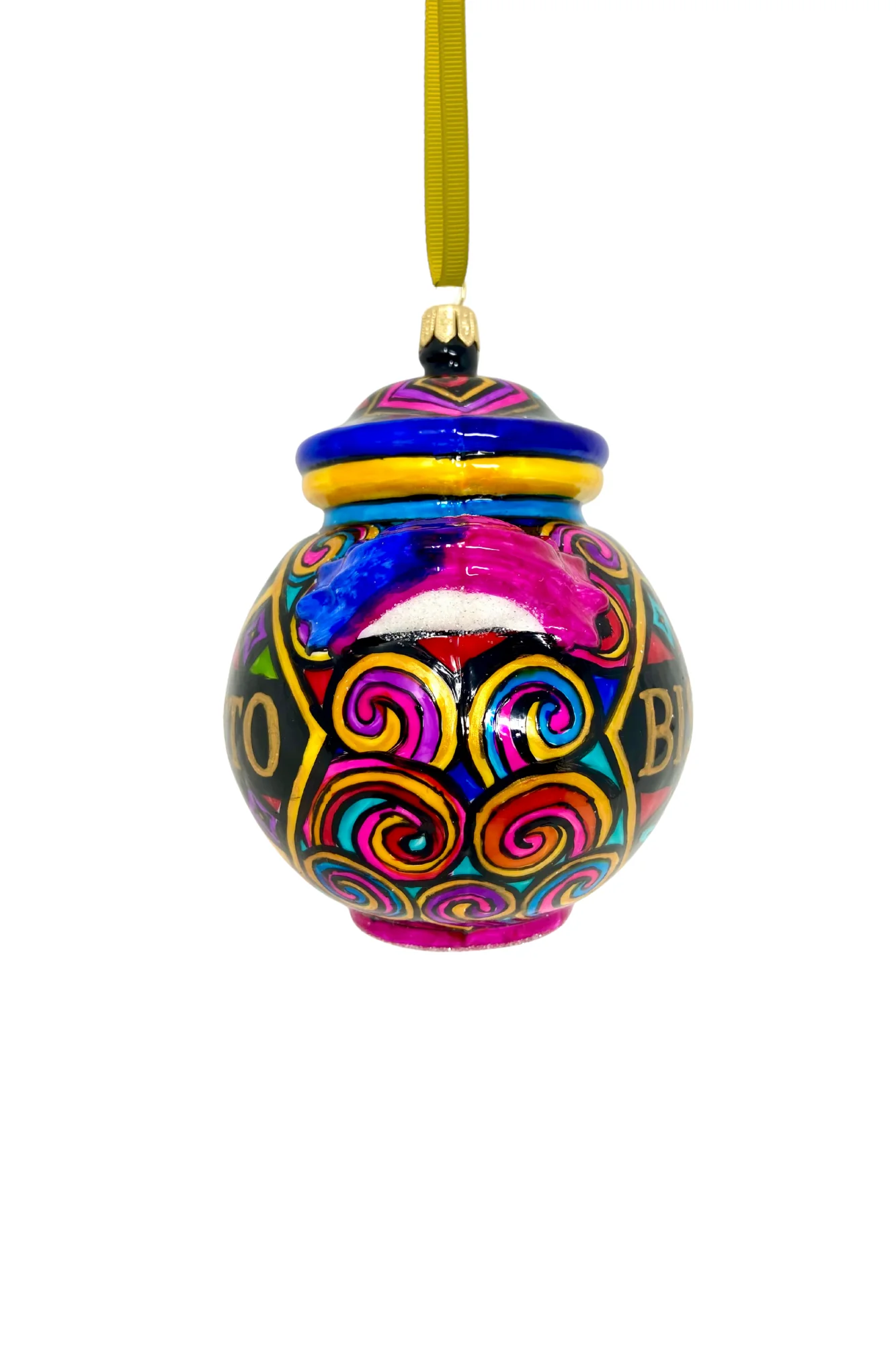 Mosaic Biscotto Jar Glass Christmas Ornament - Image 3