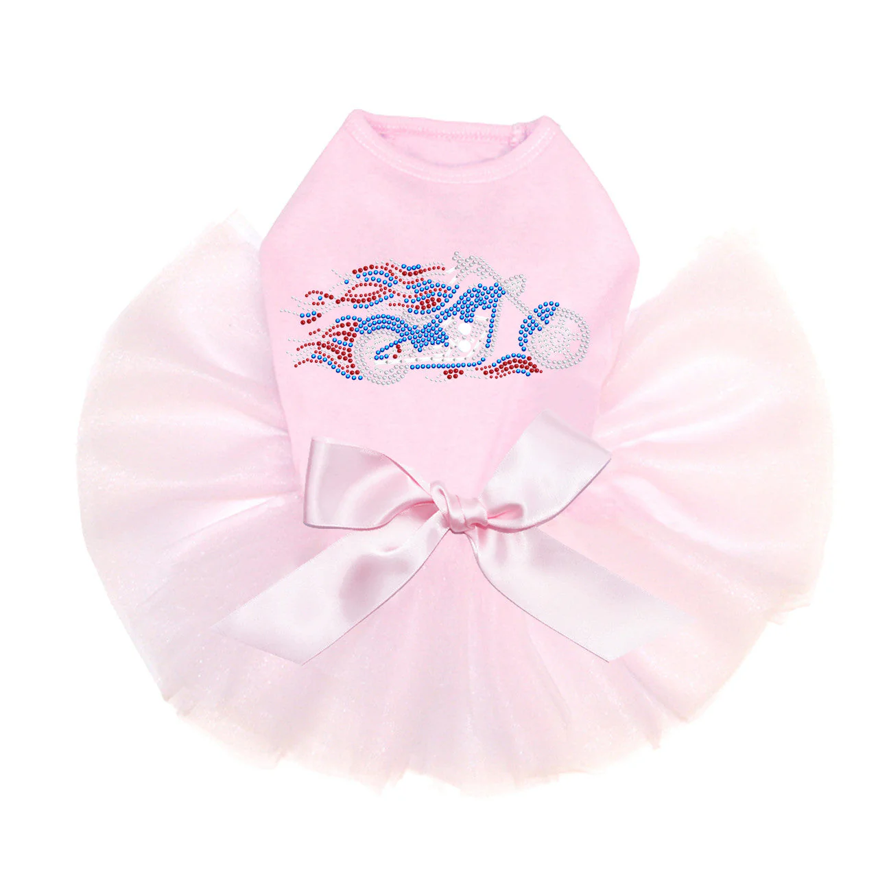 Motorcycle (Large Red, White, & Blue with Flames) - Custom Tutu - Image 2