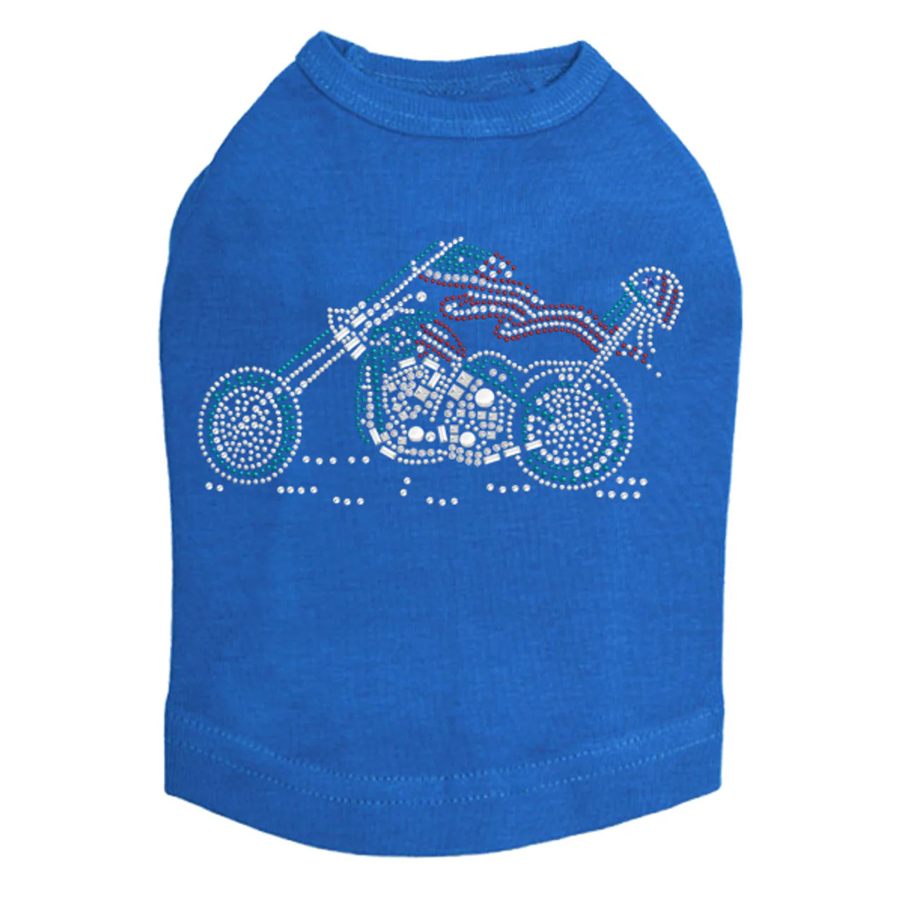 Motorcycle - Red, White, & Turquoise - Dog Tank - Image 2