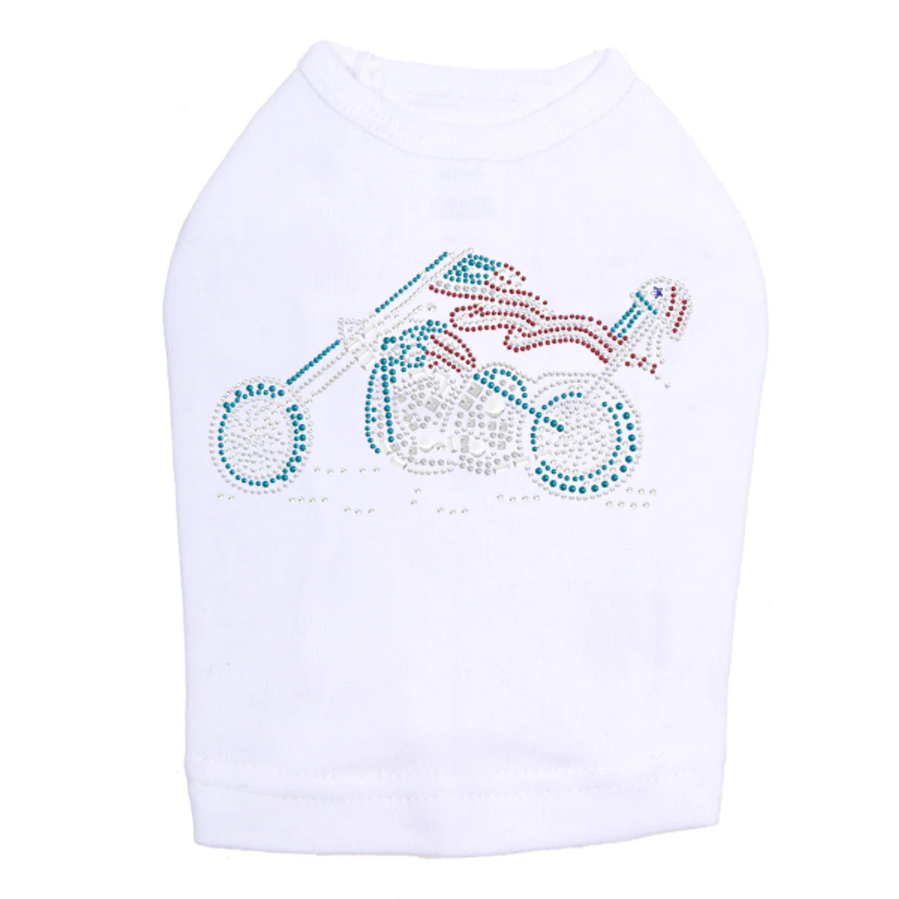 Motorcycle - Red, White, & Turquoise - Dog Tank - Image 3
